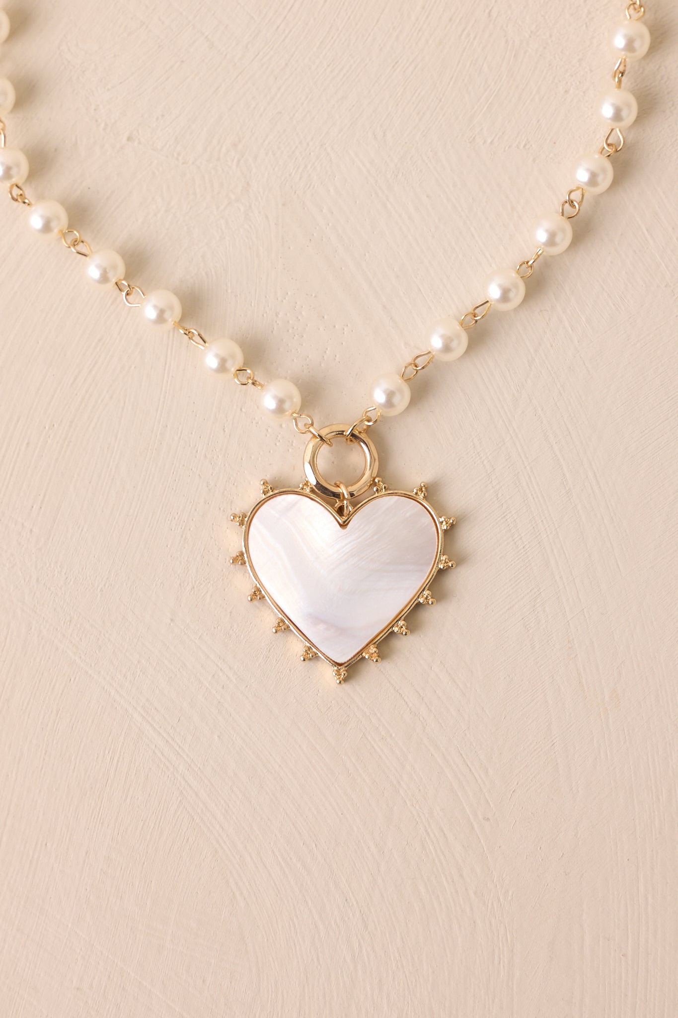 Close To Me Ivory Pearl Heart Pendant Necklace