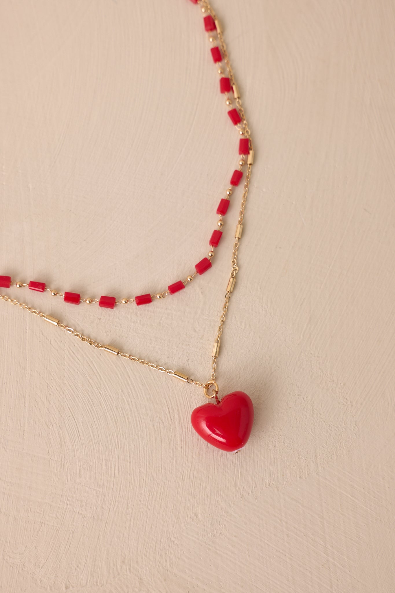 Keep Up Red Heart Pendant Necklace