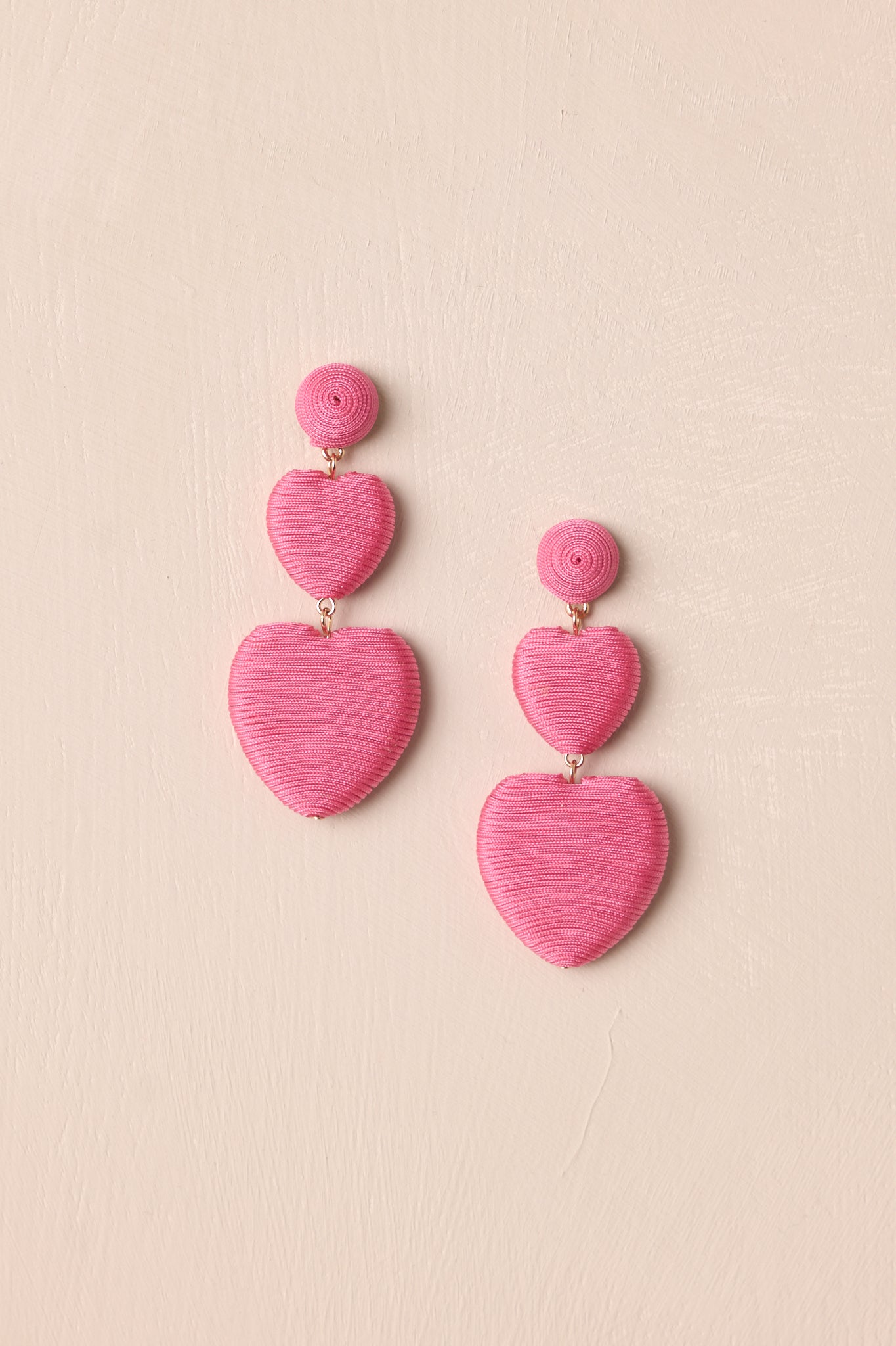 Keep It For Me Pink Heart Drop Earrings