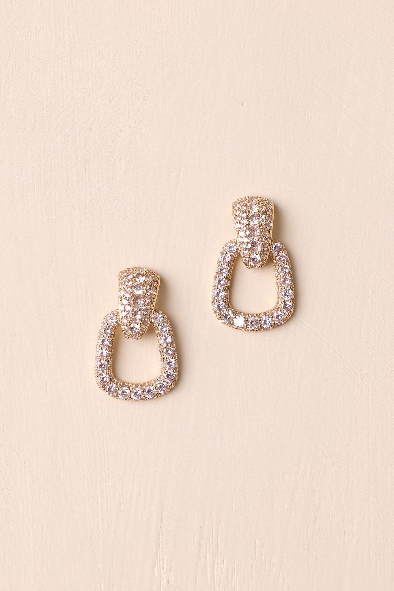 Glistening Rain Gold & Rhinestone Drop Earrings