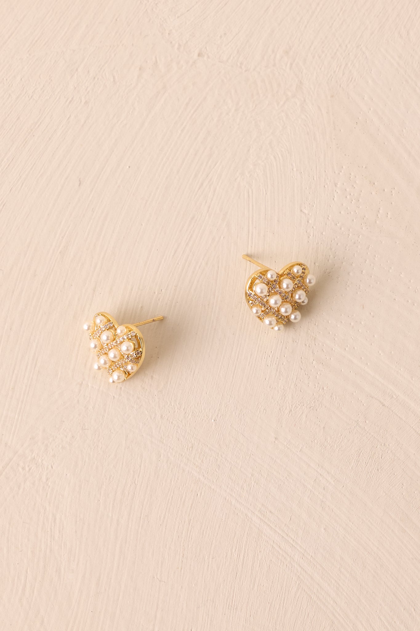 Letting It Go Gold & Ivory Heart Earrings