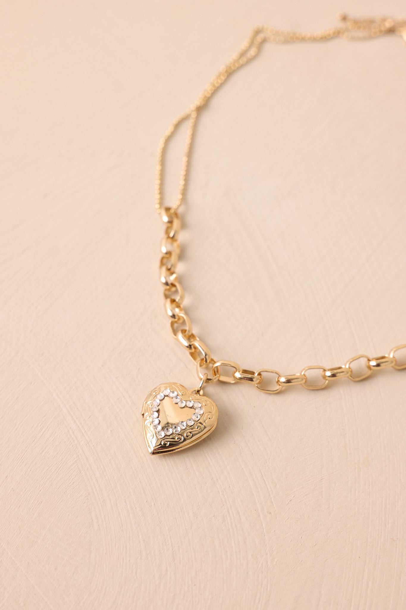 Running With It Gold Heart Locket Necklace