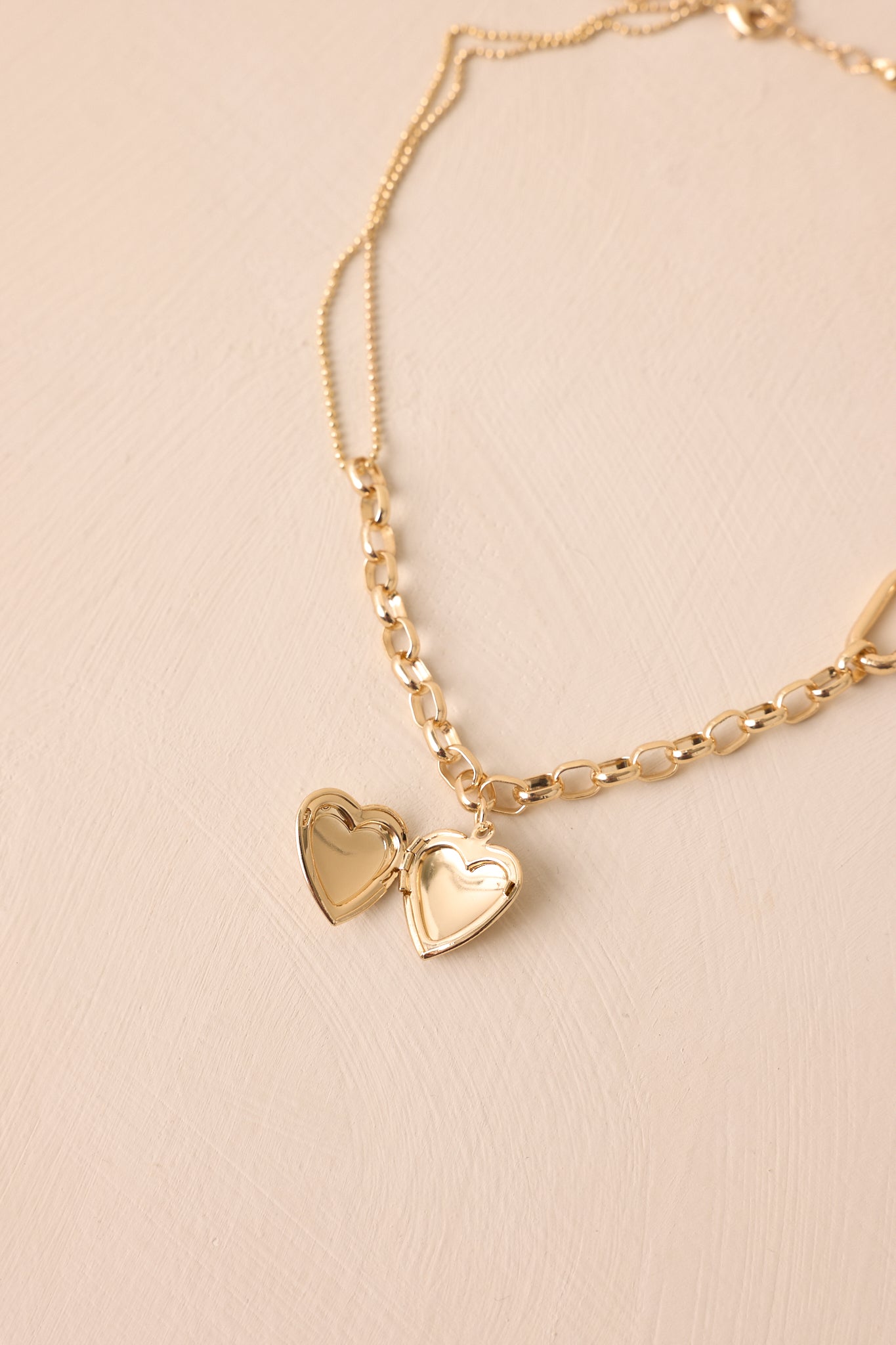 Running With It Gold Heart Locket Necklace