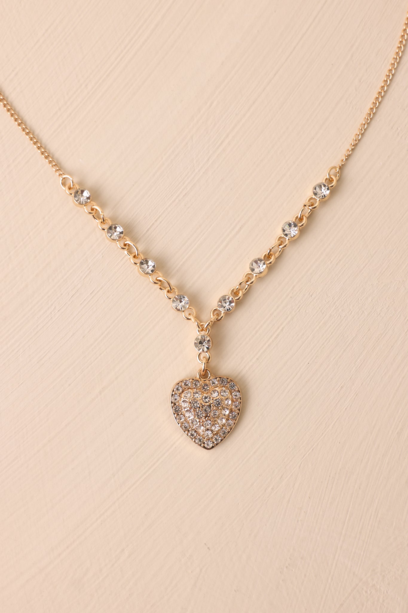 Burning Love Rhinestone Heart Pendant Necklace