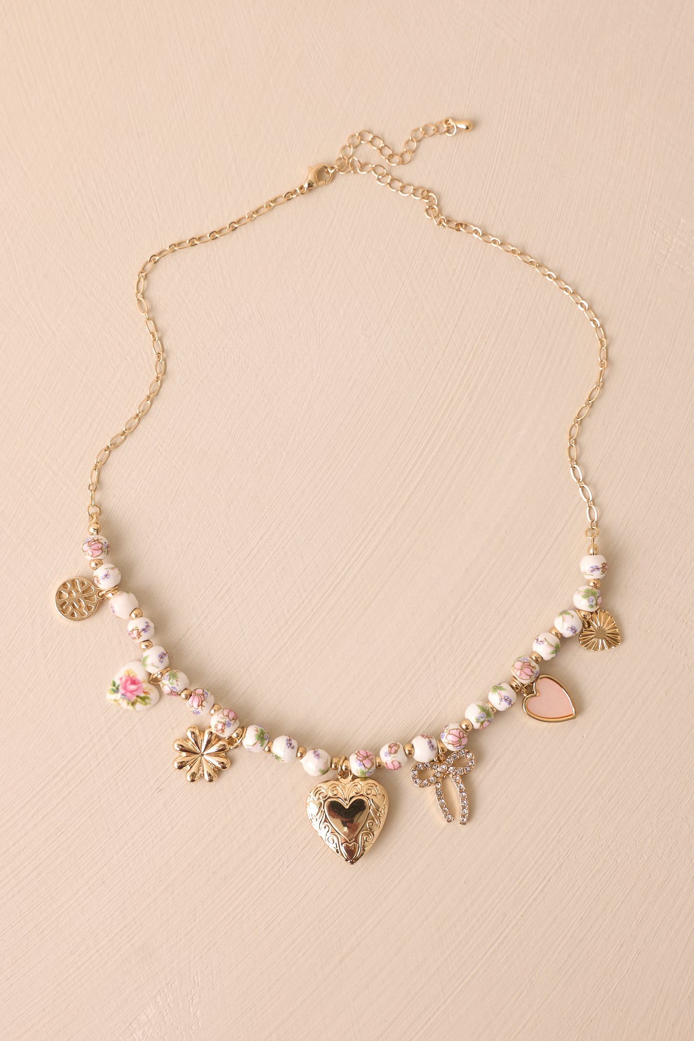 Walking on Air Ivory Beaded Charm Necklace