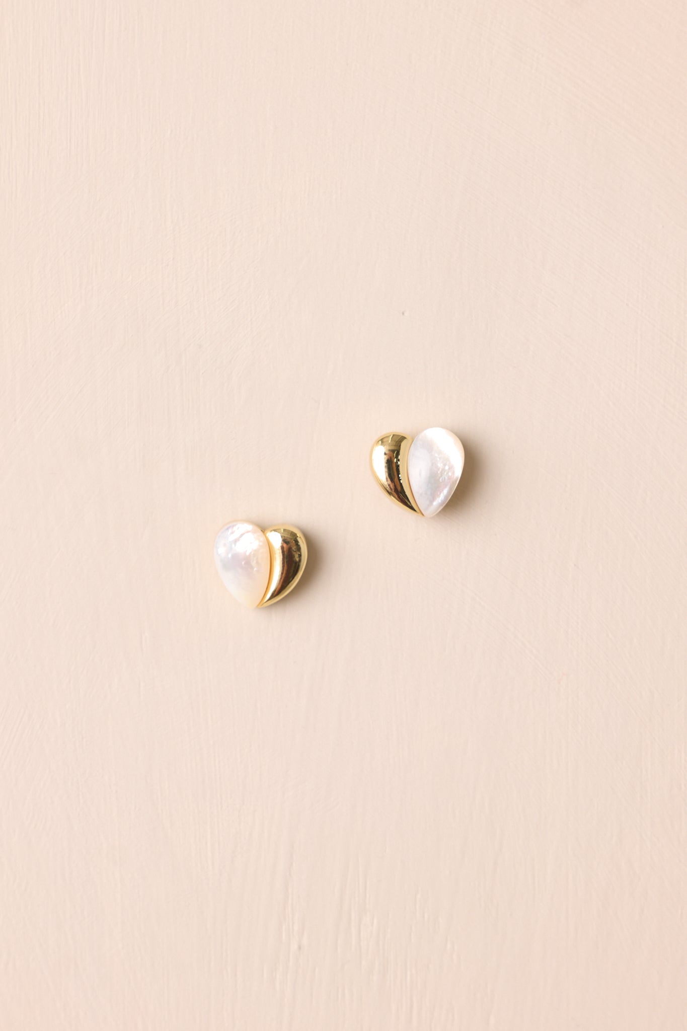 The Fragmented Glow Gold & Pearlescent Heart Earrings