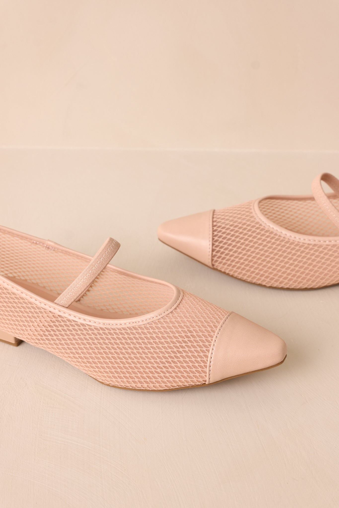 Sunset Mirror Beige Mesh Fishnet Flats