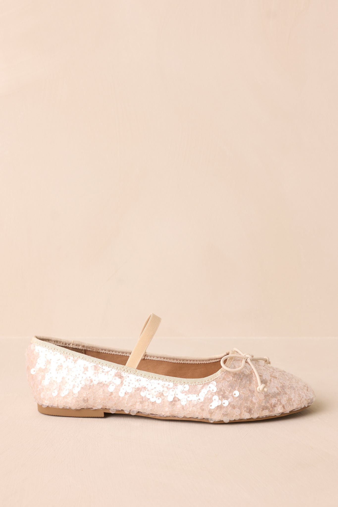 A Step Closer Ivory Pearlescent Sequin Ballet Flat