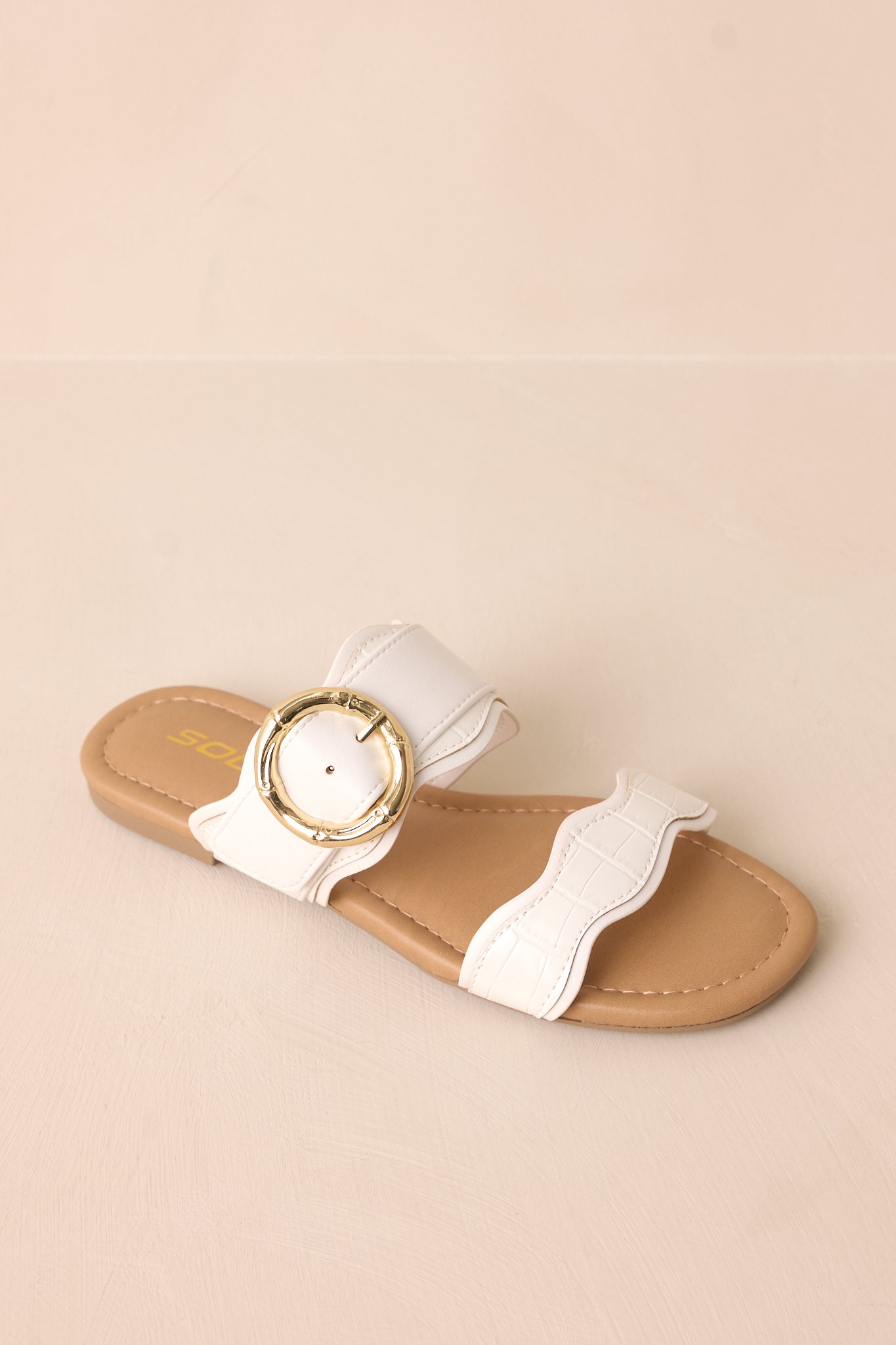 Waves Of My Heart White Crocodile Sandals