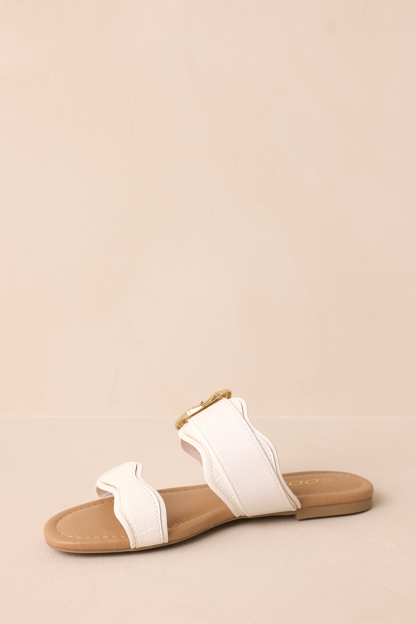 Waves Of My Heart White Crocodile Sandals