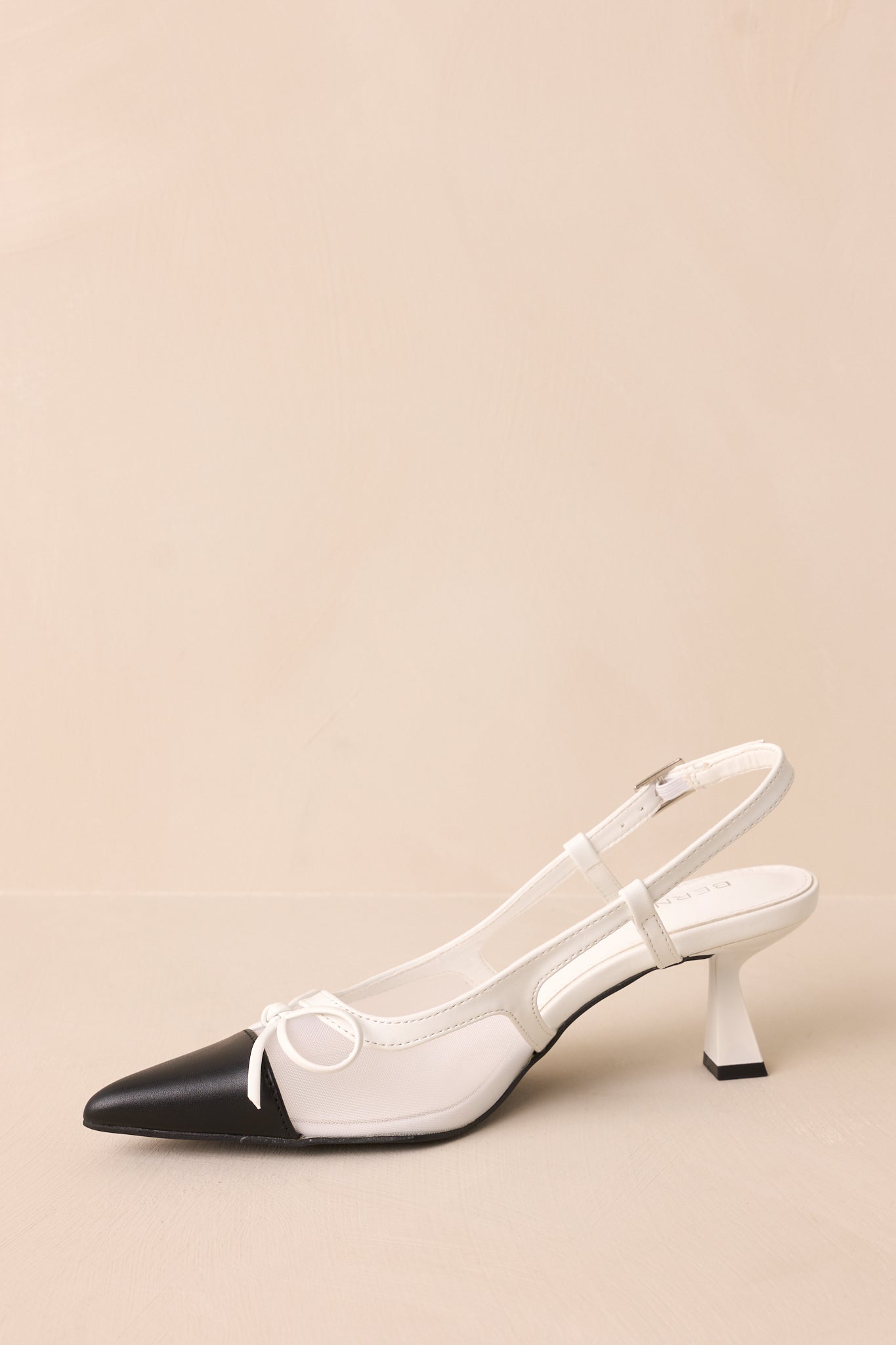 Step Stunner White And Black Kitten Heel