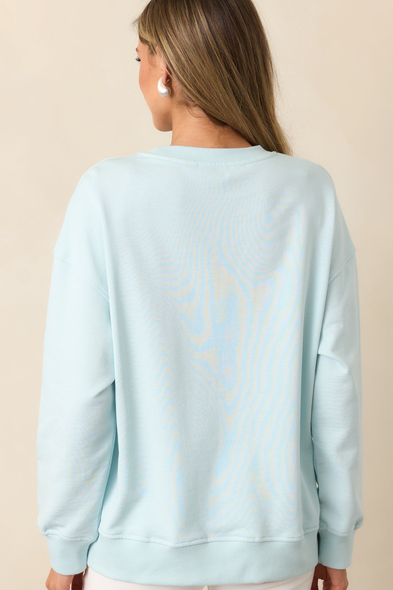 Santorini Dreaming Light Blue Crew Neck Sweatshirt