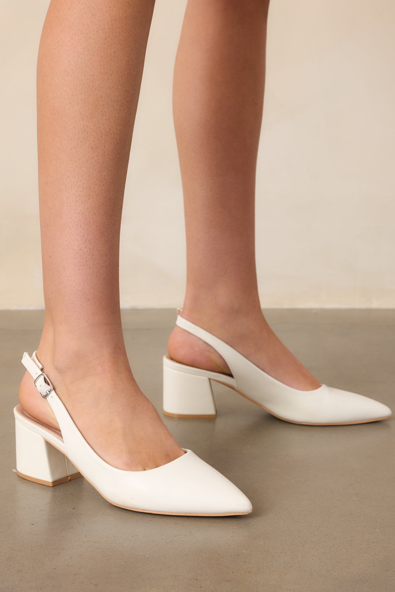 Life In A Flash White Sling Back Heels