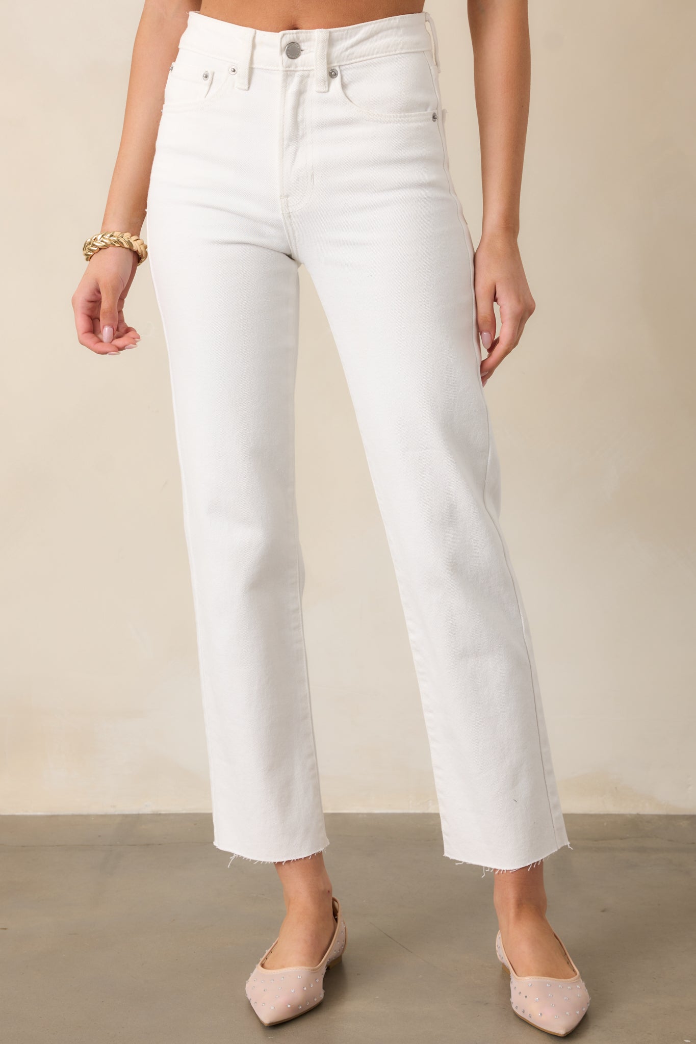 Simply The Vibe White Jeans