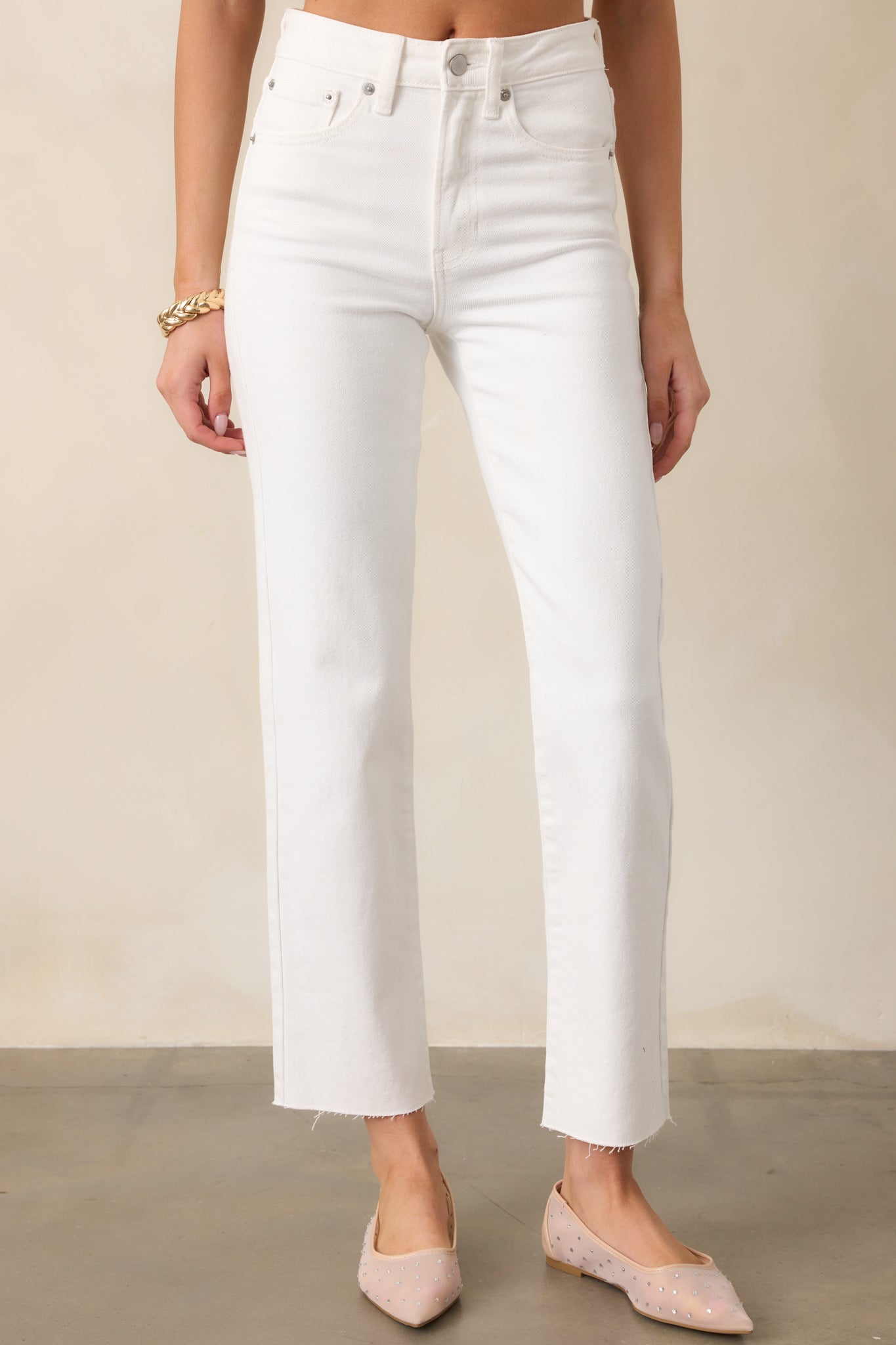 Simply The Vibe White Jeans