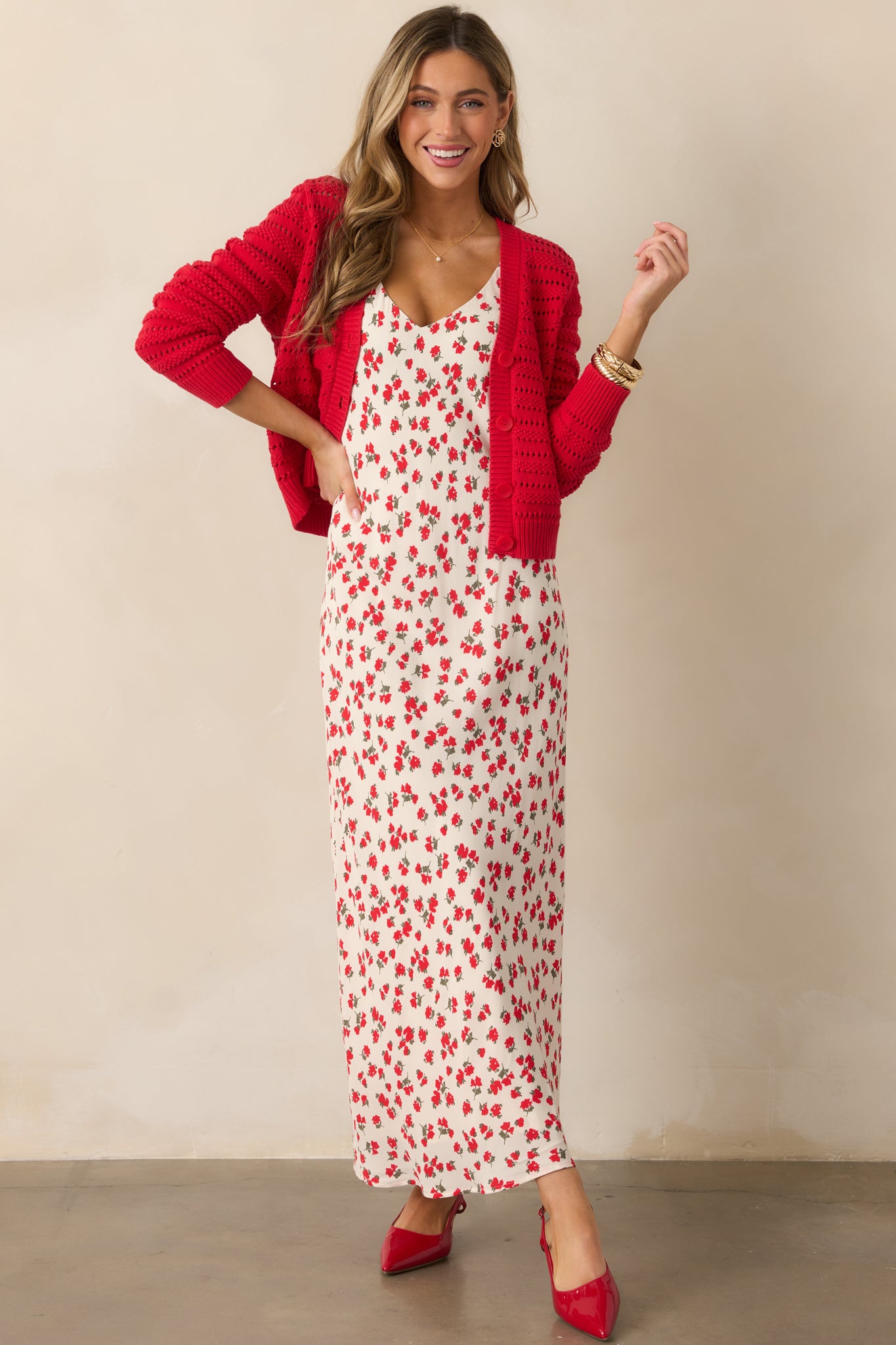 Z Supply Romance Cherry Red Cardigan