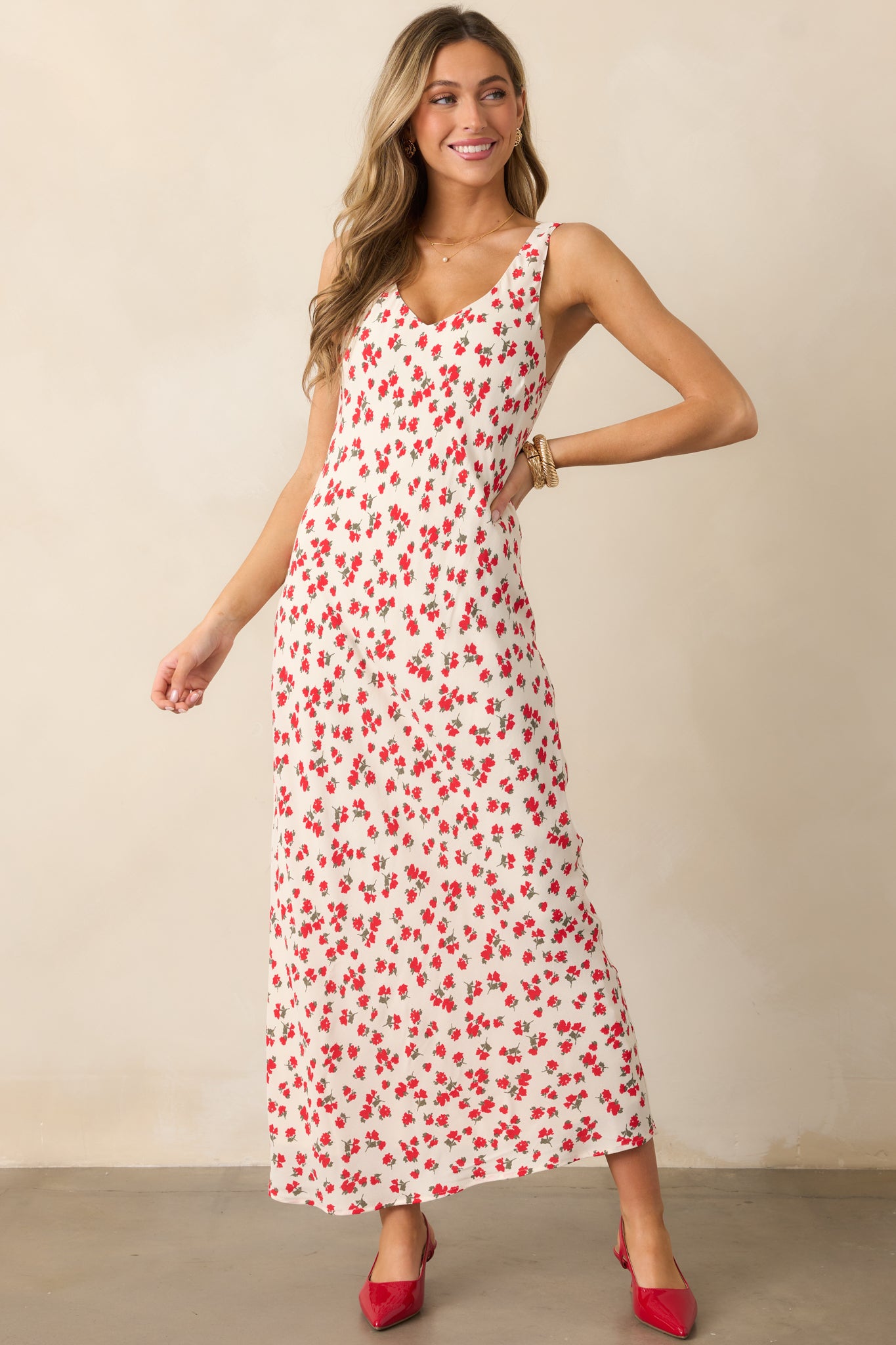 Z Supply Hana La Rosa Ivory Sea Salt Ditsy Maxi Dress