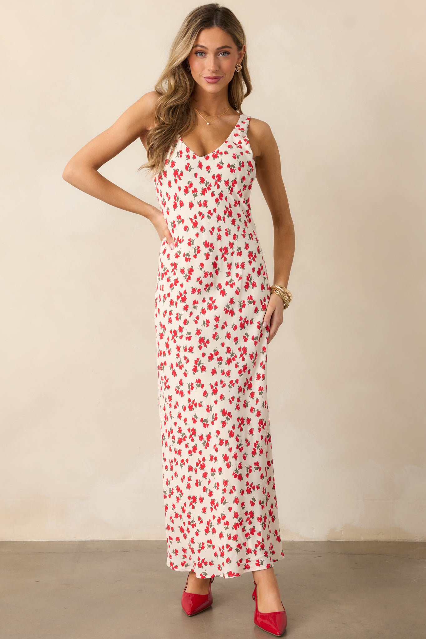 Z Supply Hana La Rosa Ivory Sea Salt Ditsy Maxi Dress