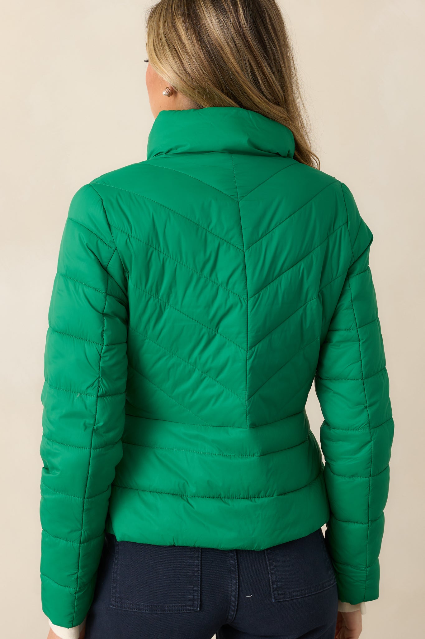 I Mean It Kelly Green Puffer Jacket