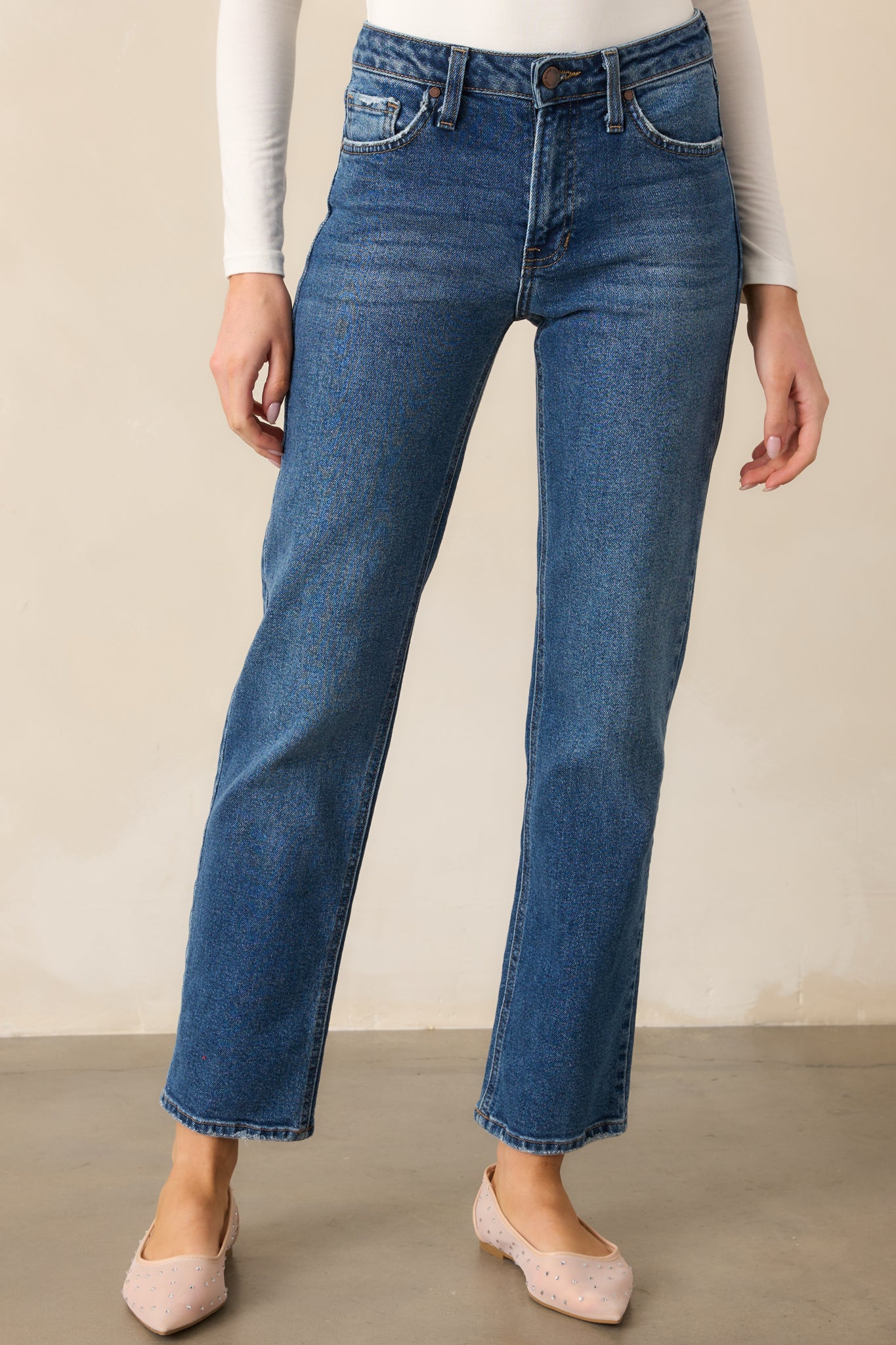 Forever Again Dark Wash Straight Leg Jeans