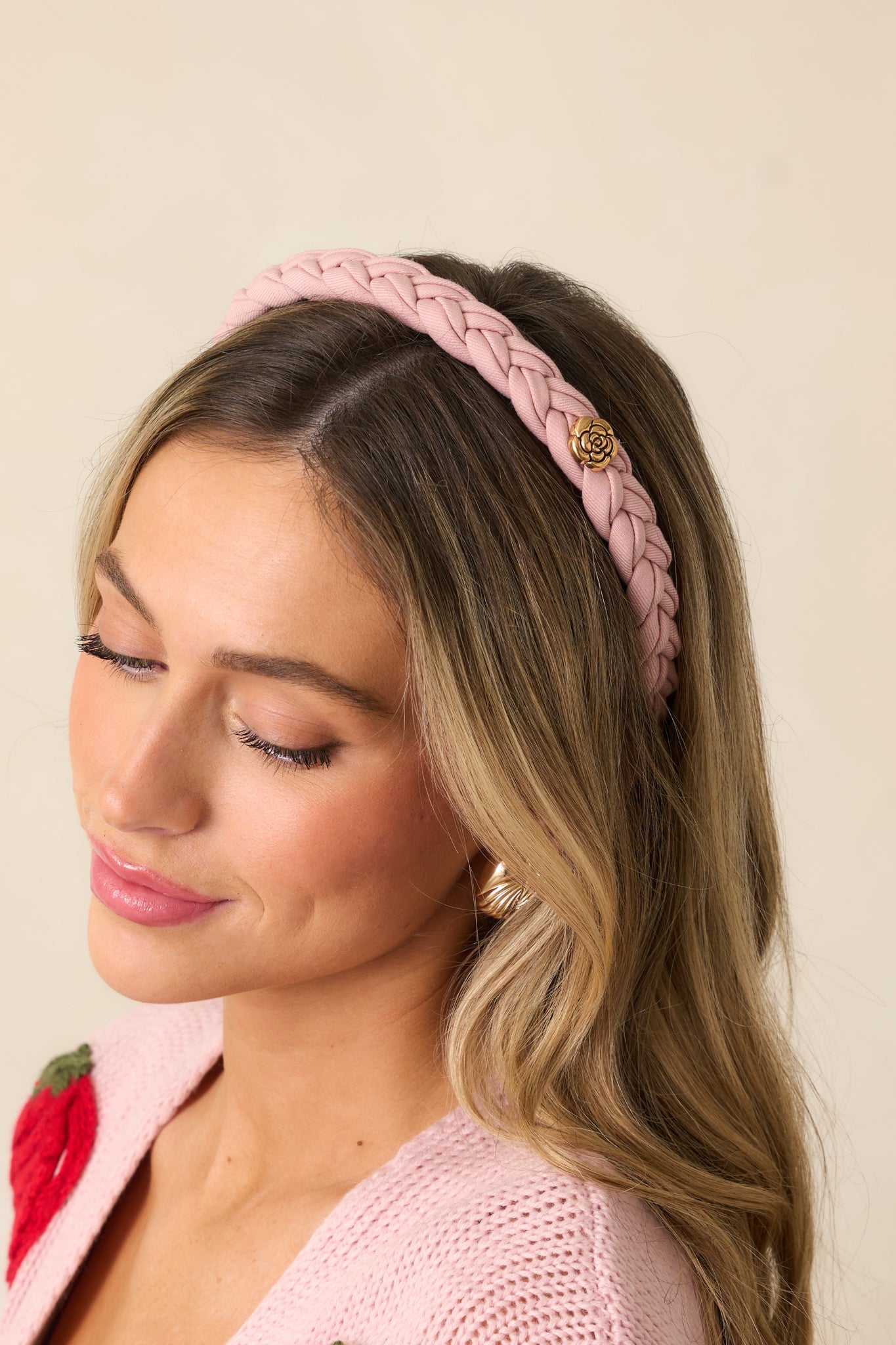 Glowing Rays Dusty Pink Braided Headband