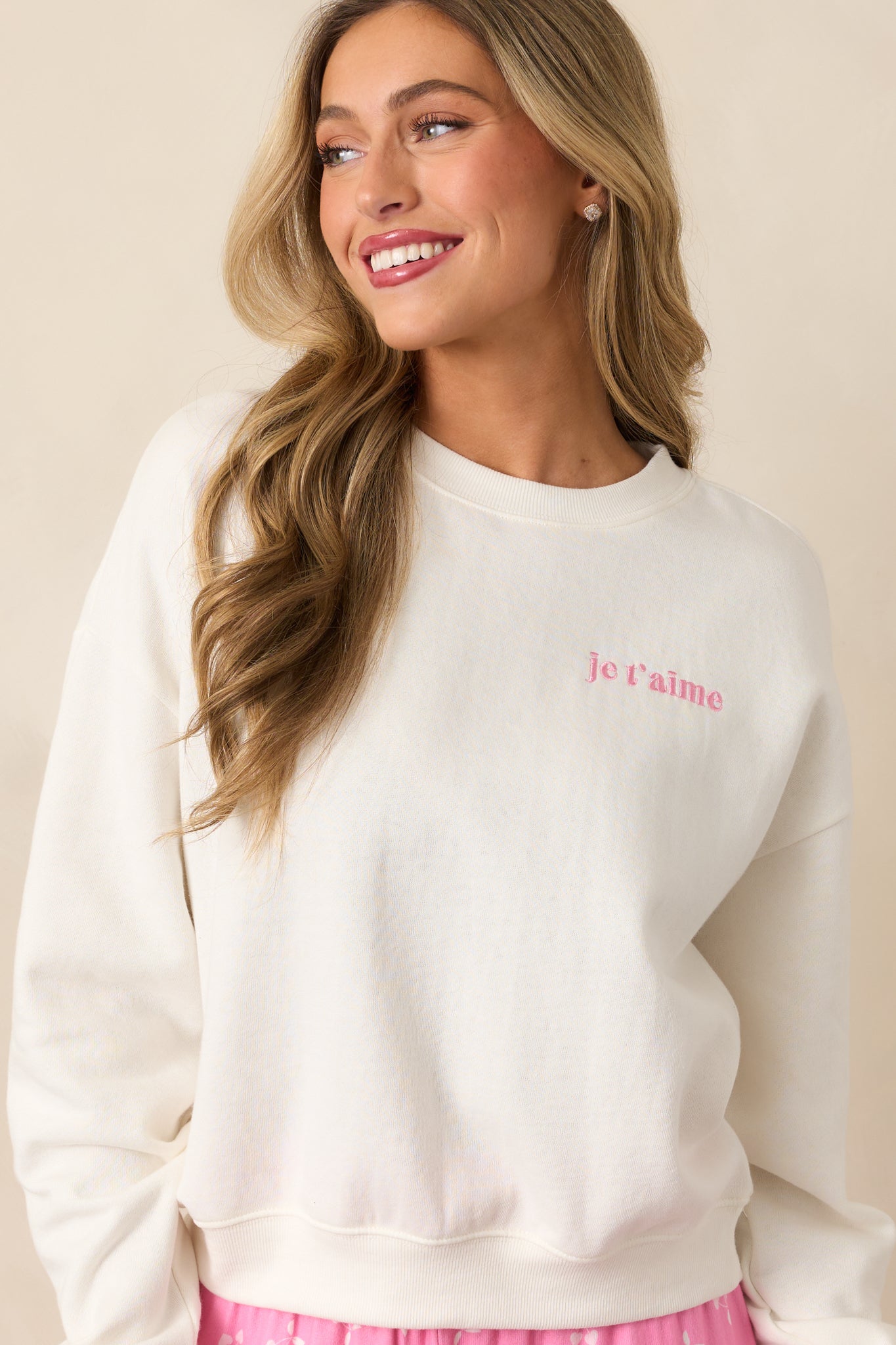 Z Supply Je T’aime Ivory Vanilla Ice Sweatshirt