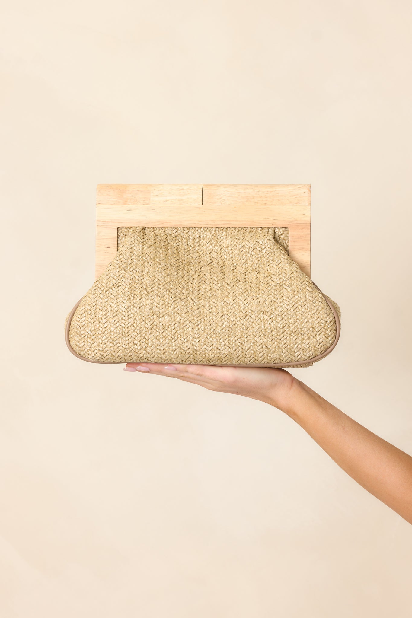 Sunbeam Natural Wood Convertible Rattan Clutch