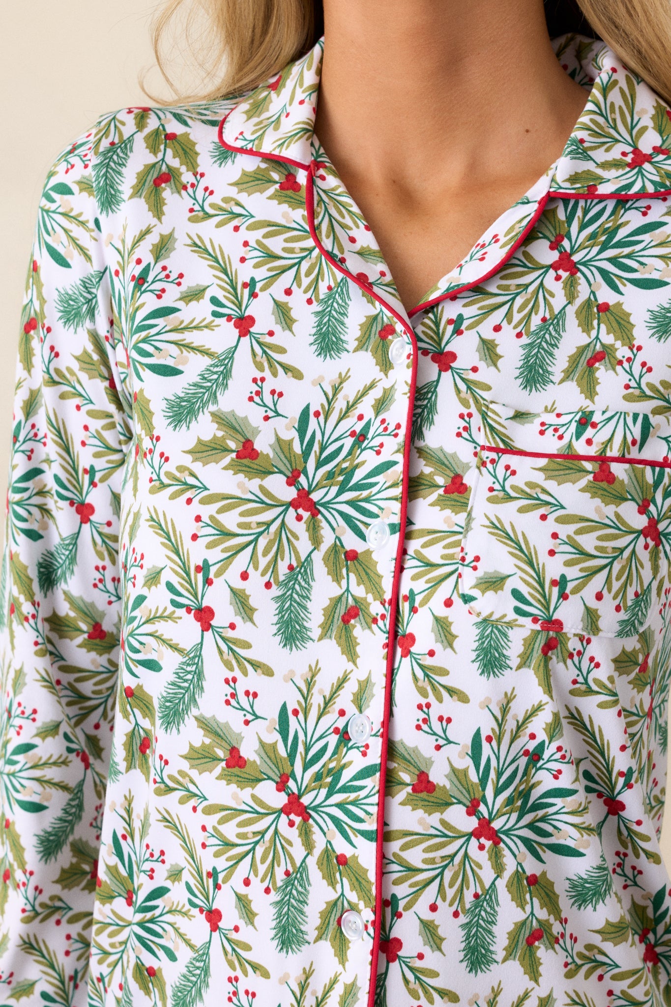 Under the Mistletoe Ivory Pajama Top