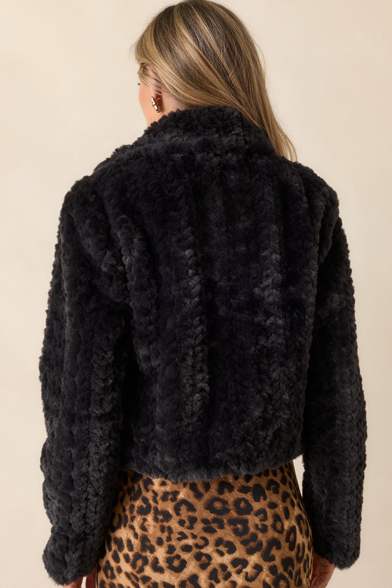 Arctic Glamour Faux Fur Black Jacket