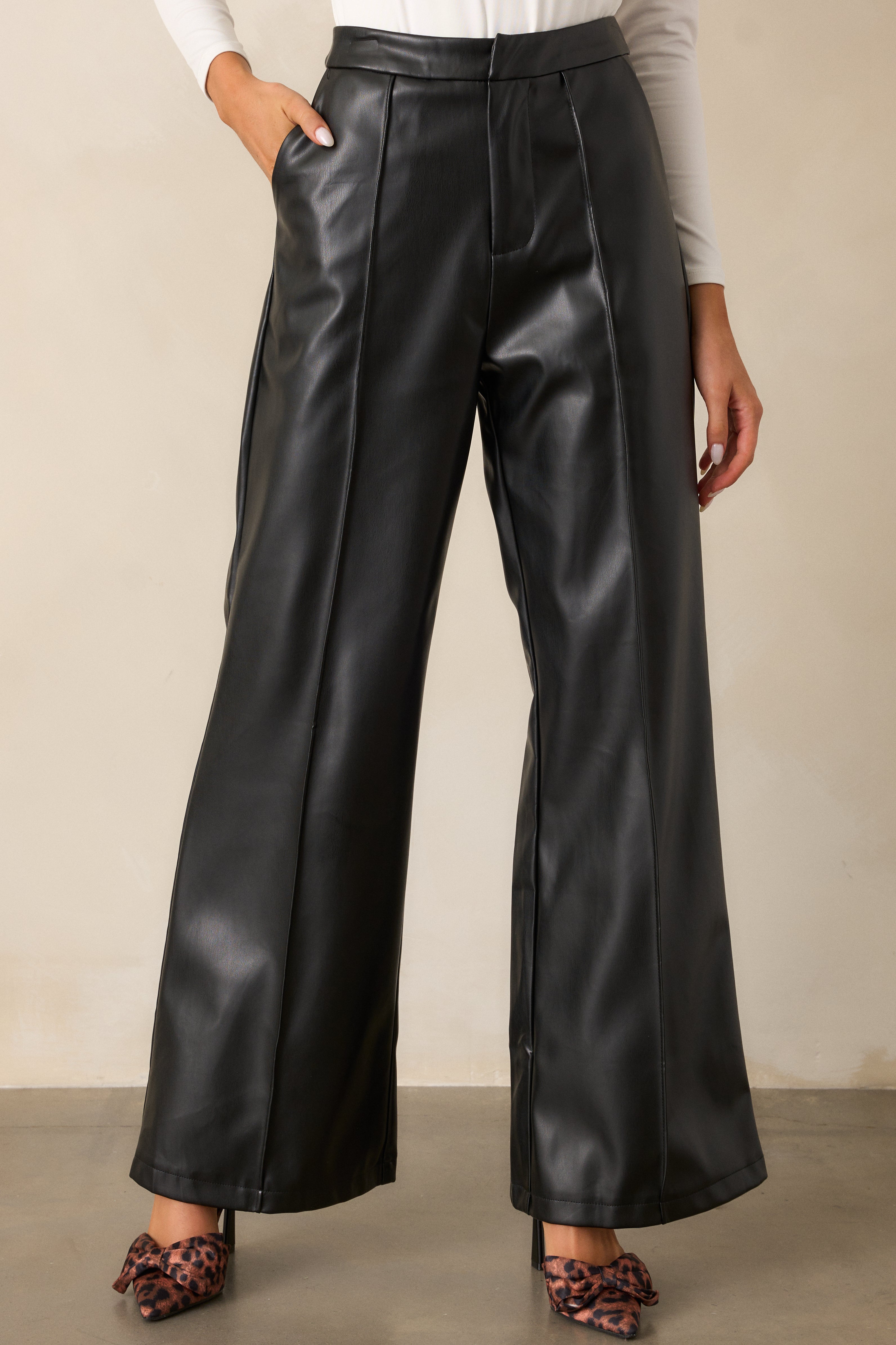 Back And Better Black Faux Leather Pants