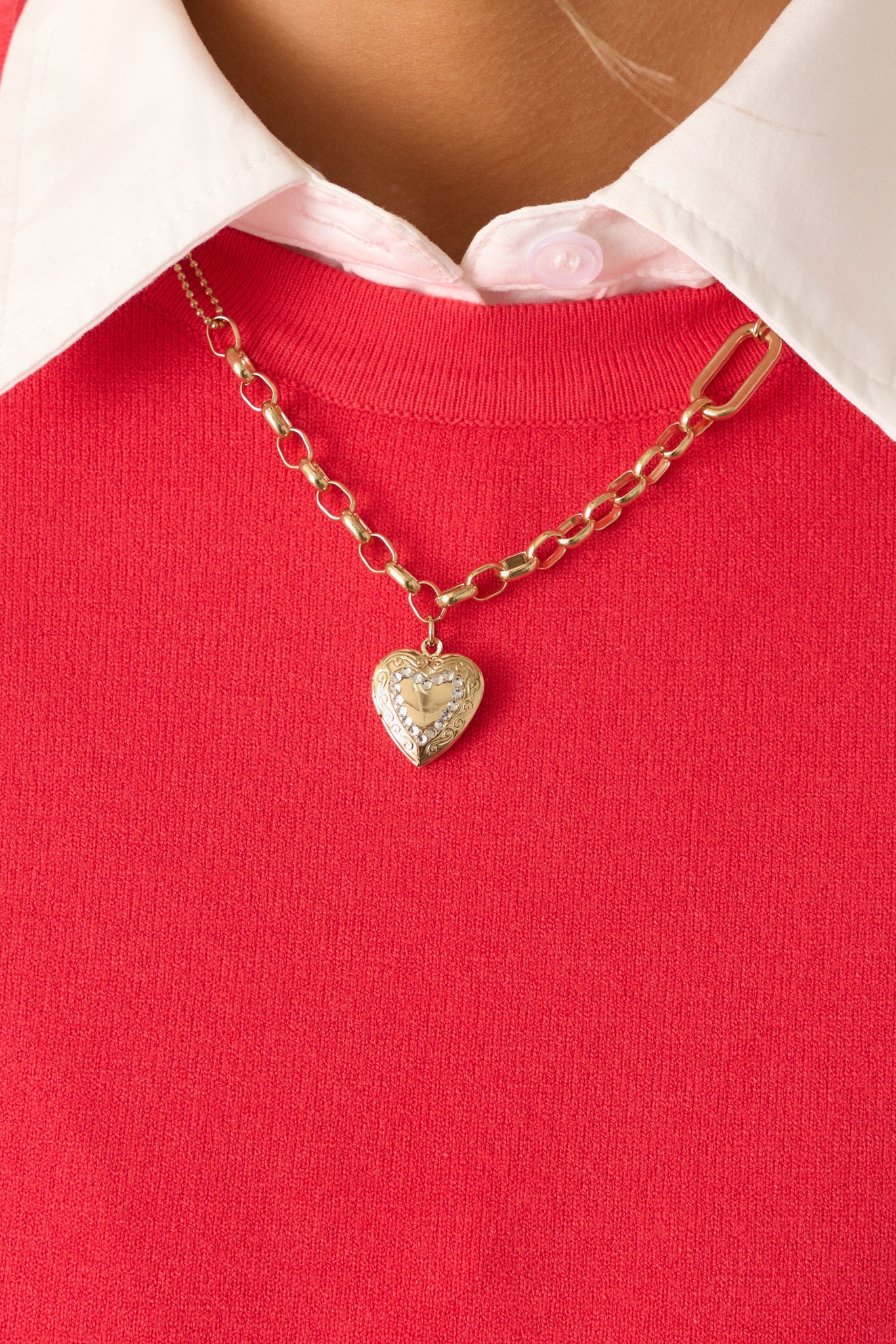 Running With It Gold Heart Locket Necklace