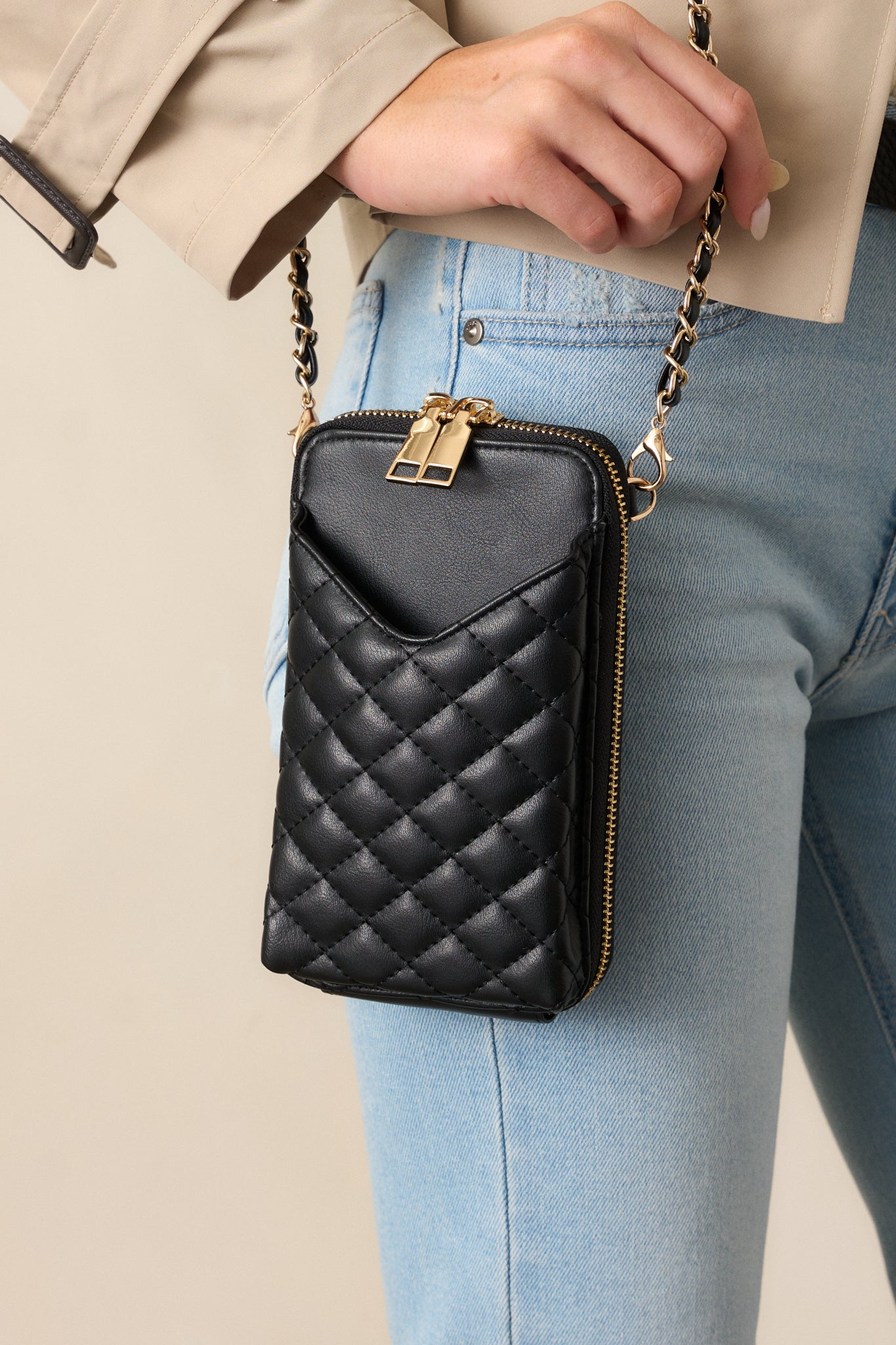 Street Smart Black Quilted Mini Crossbody Bag