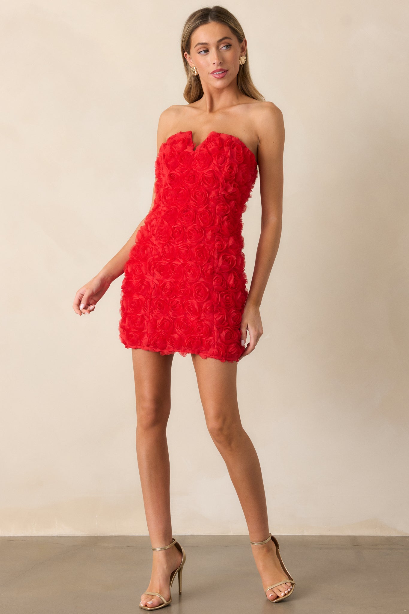 Romantically Entangled Red Mini Dress