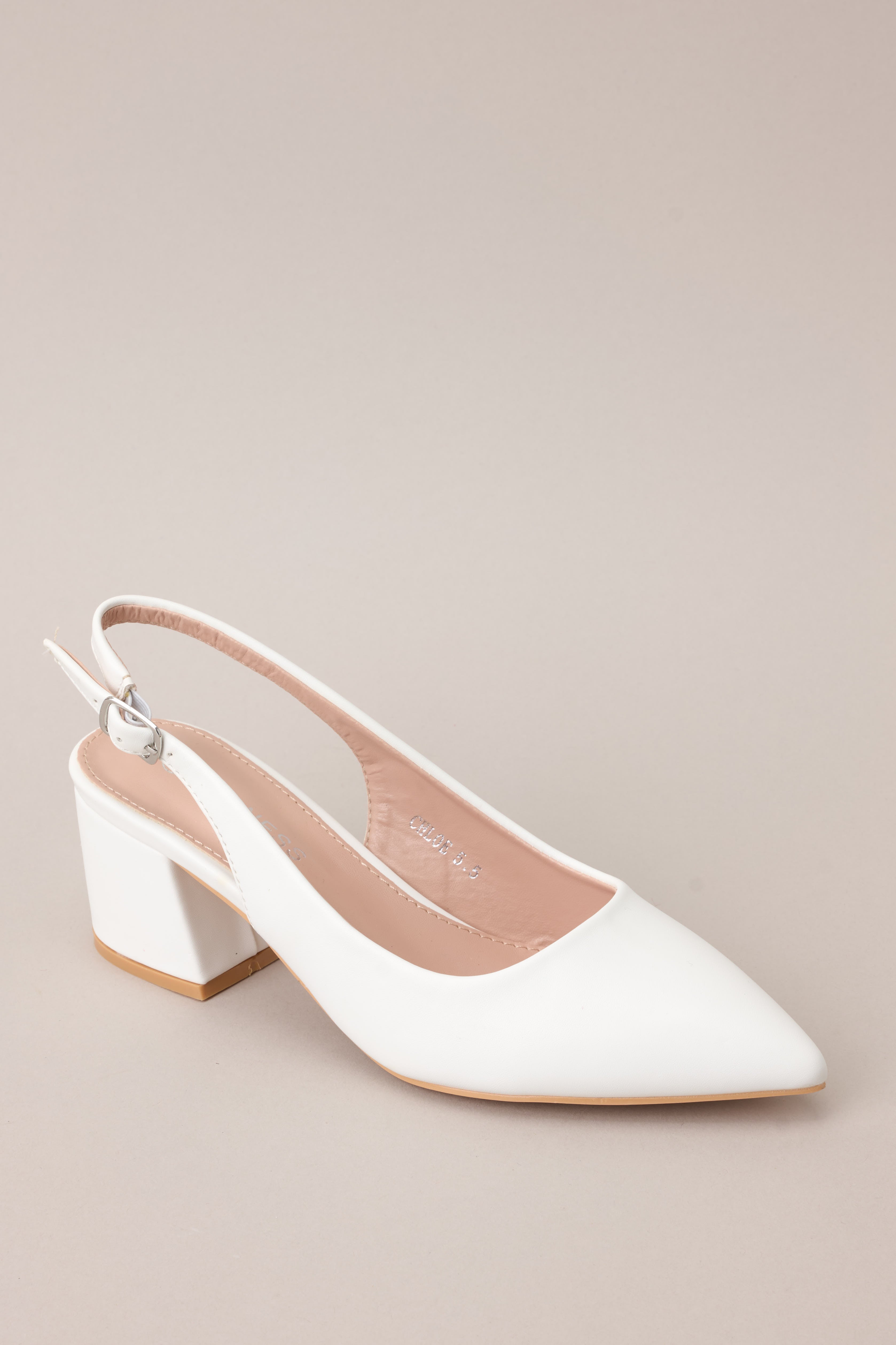 Life In A Flash White Sling Back Heels