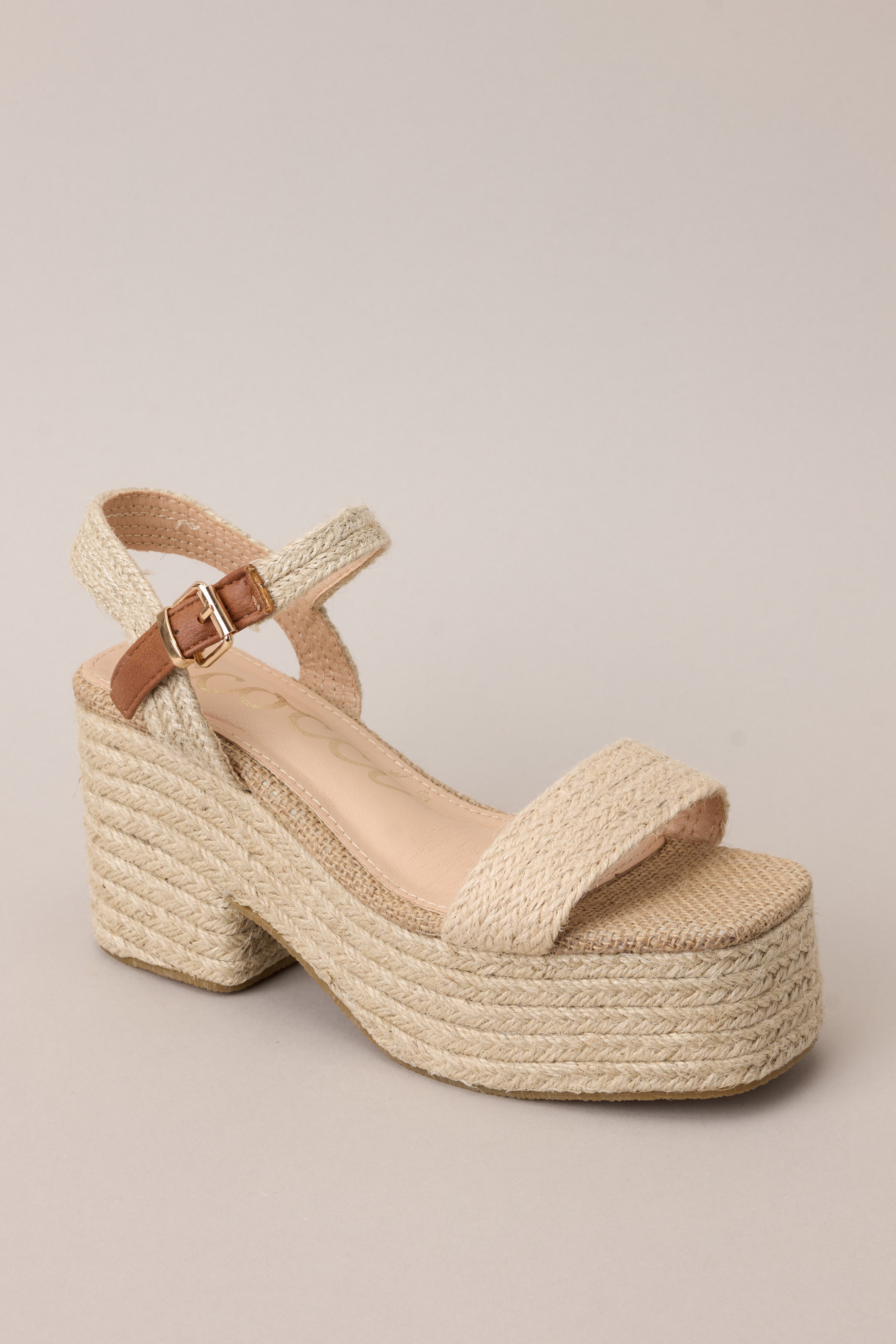 Summer Serenade Natural Espadrille Platform High Heel Sandals