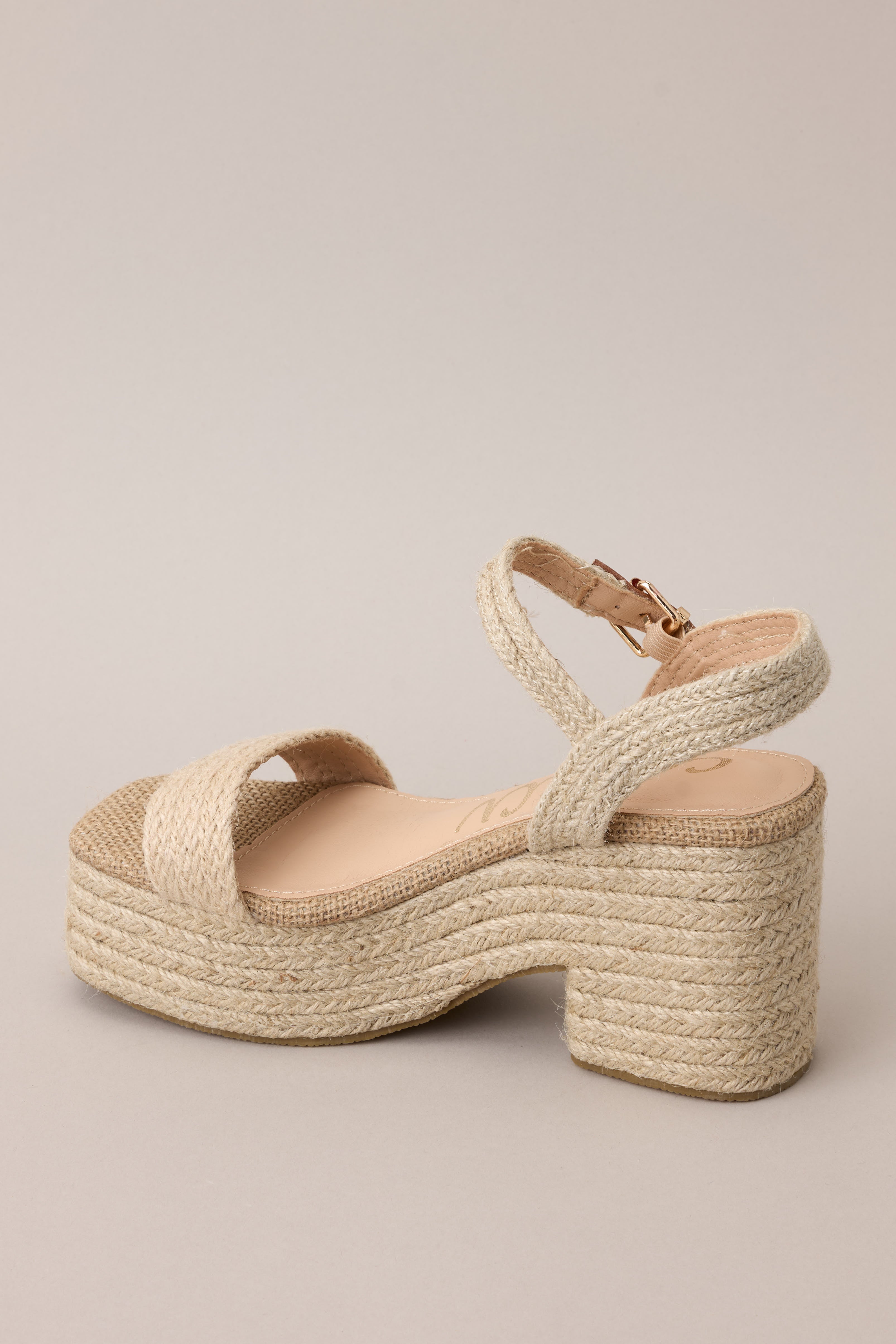 Summer Serenade Natural Espadrille Platform High Heel Sandals