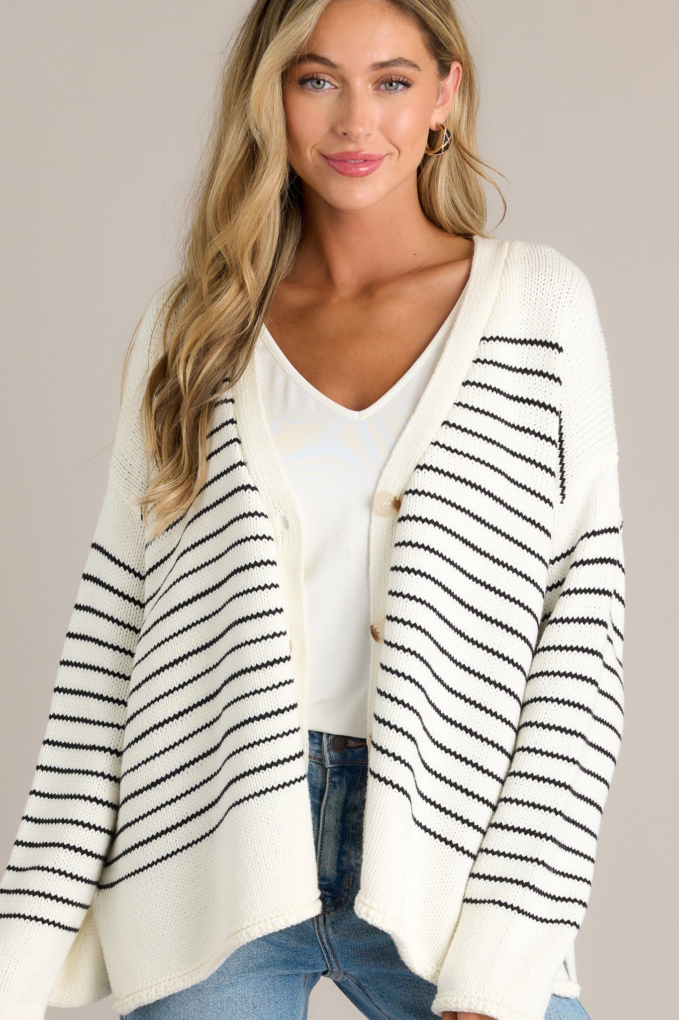 Twilight Solstice Ivory Long Sleeve Knit Cardigan