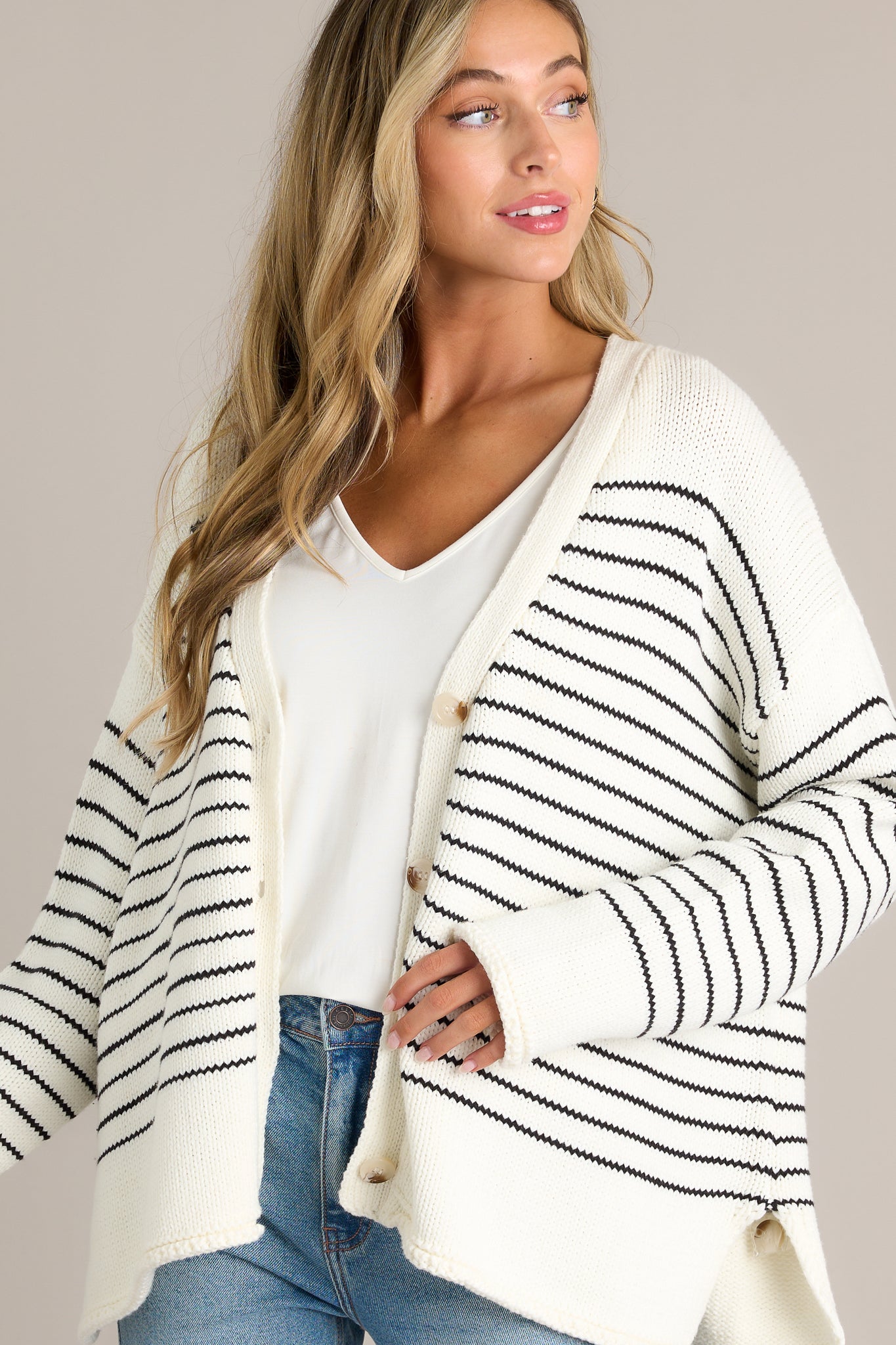 Twilight Solstice Ivory Long Sleeve Knit Cardigan