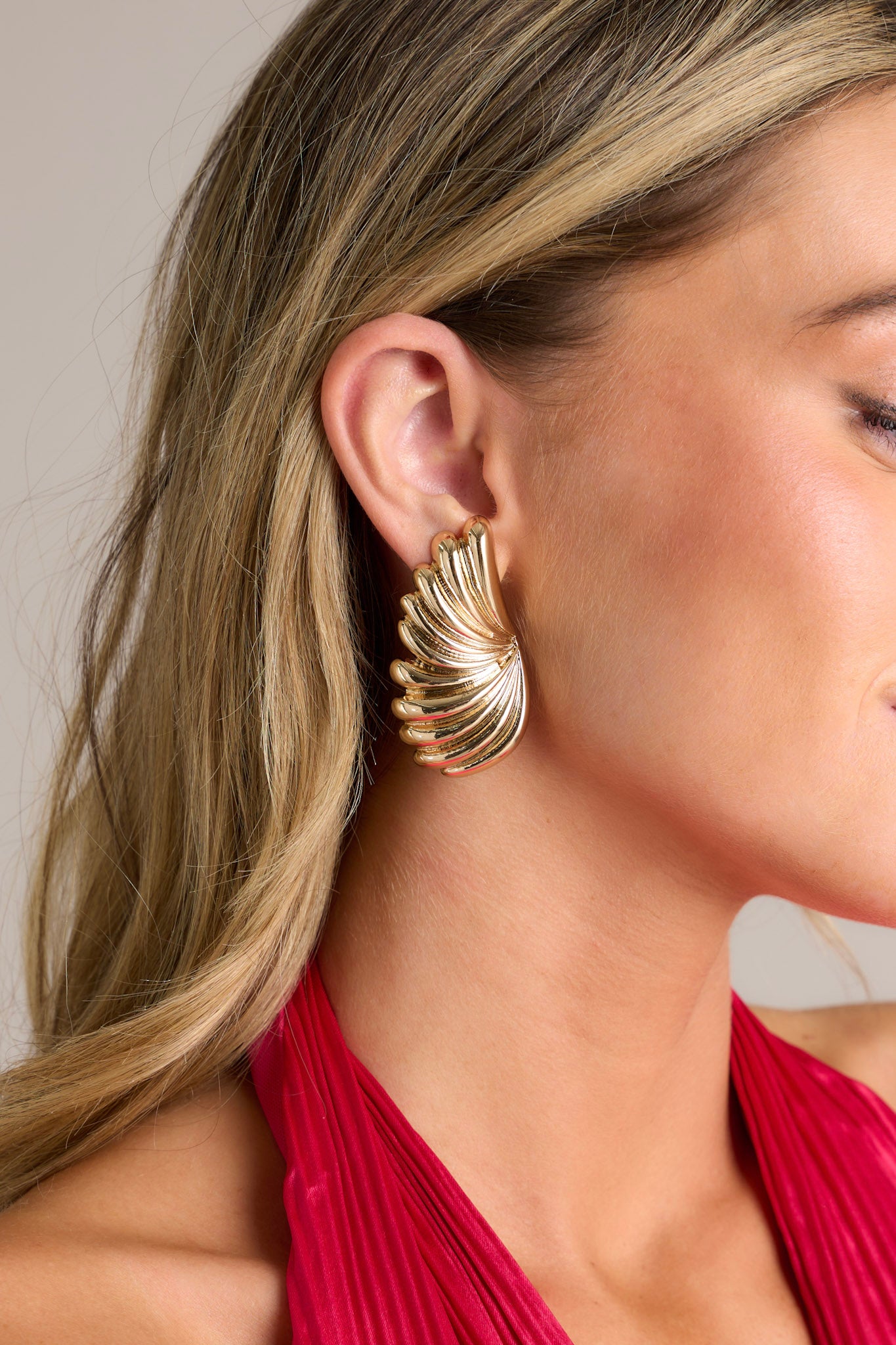 Off Script Textured Gold Earrings