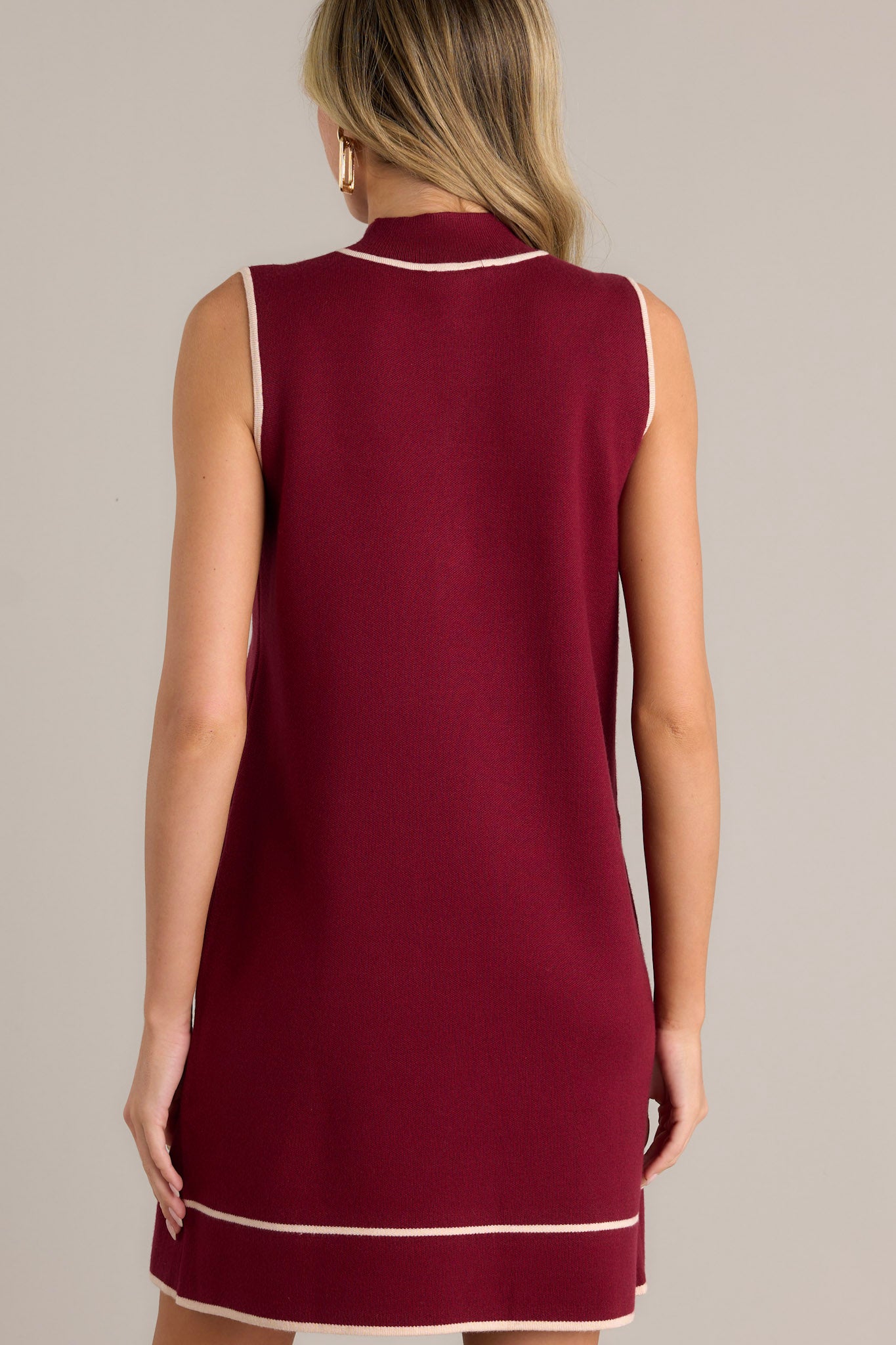 Timeless Tapestry Burgundy Sleeveless Mini Dress