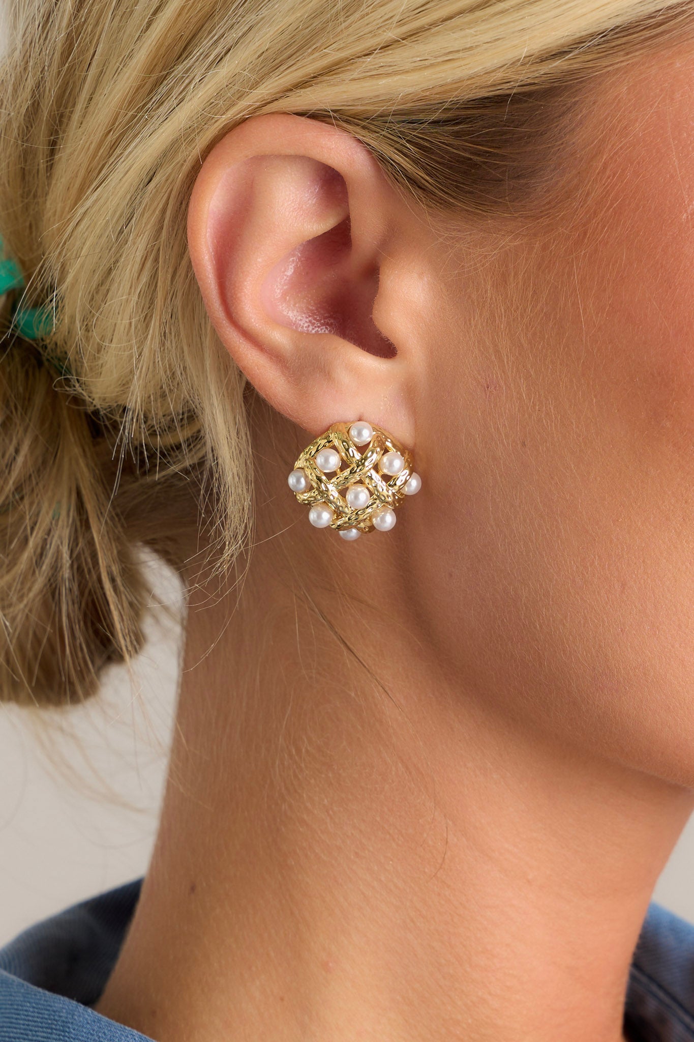 Where You Are Gold Ivory Pearl Cluster Earrings