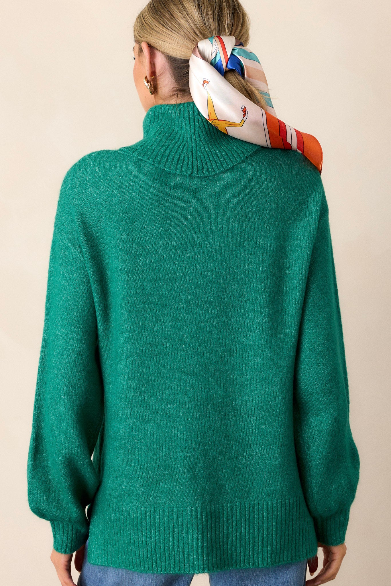 Livin' Life Bright Emerald Green Turtleneck Sweater