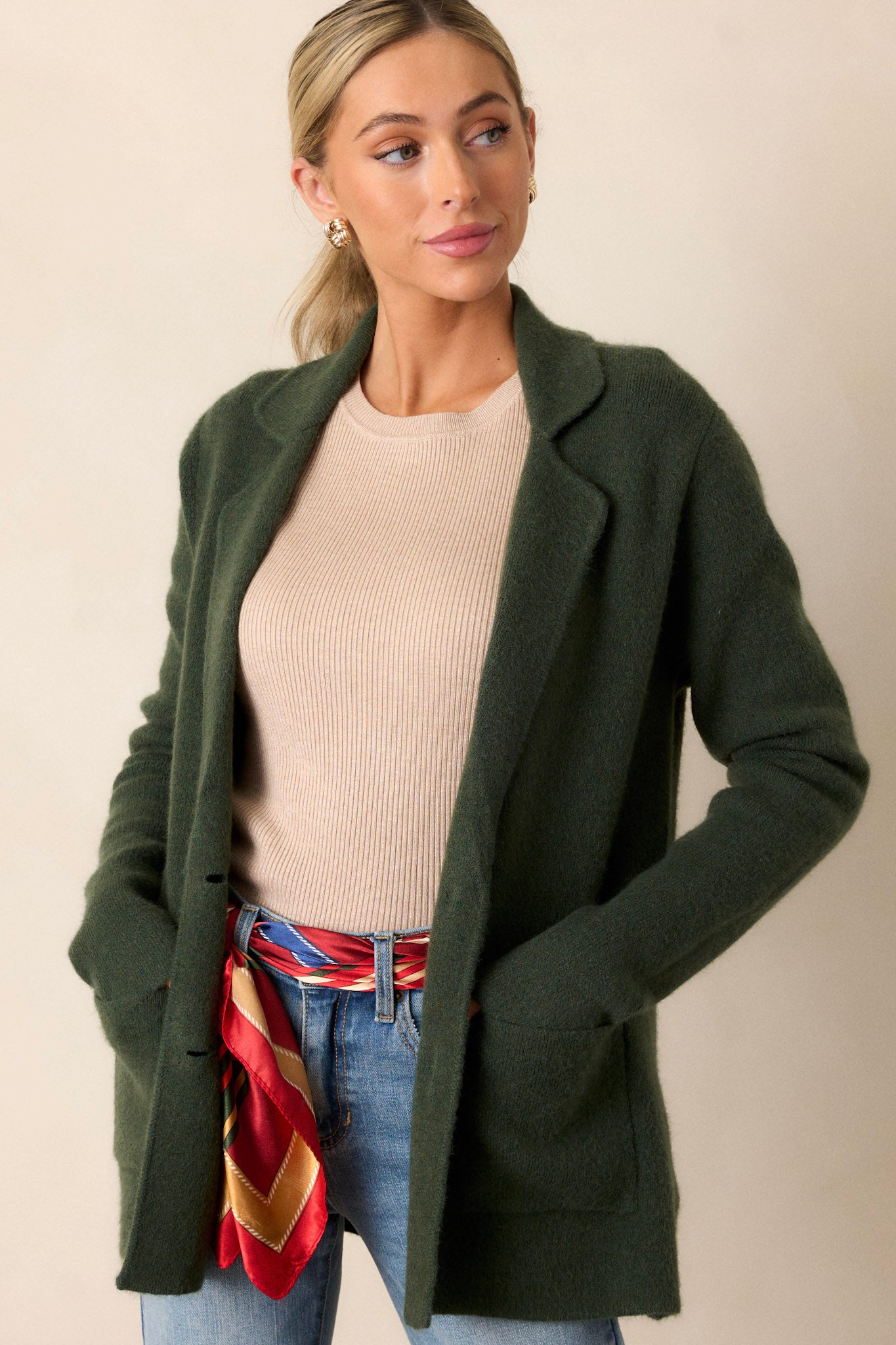 Emerald Dreams Hunter Green Cardigan