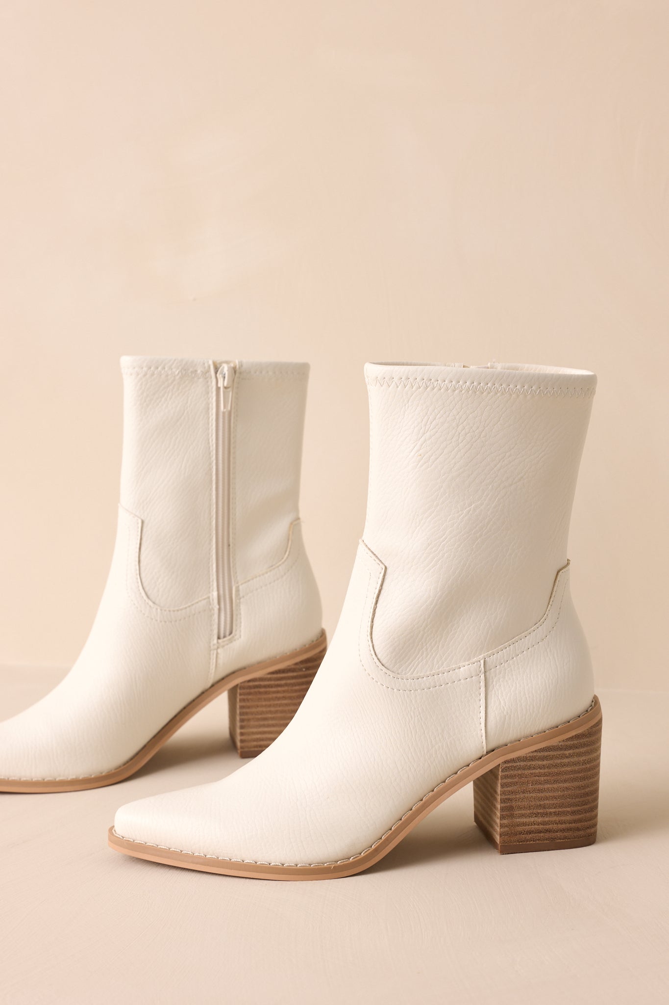 Stride In Style White Ankle Boots