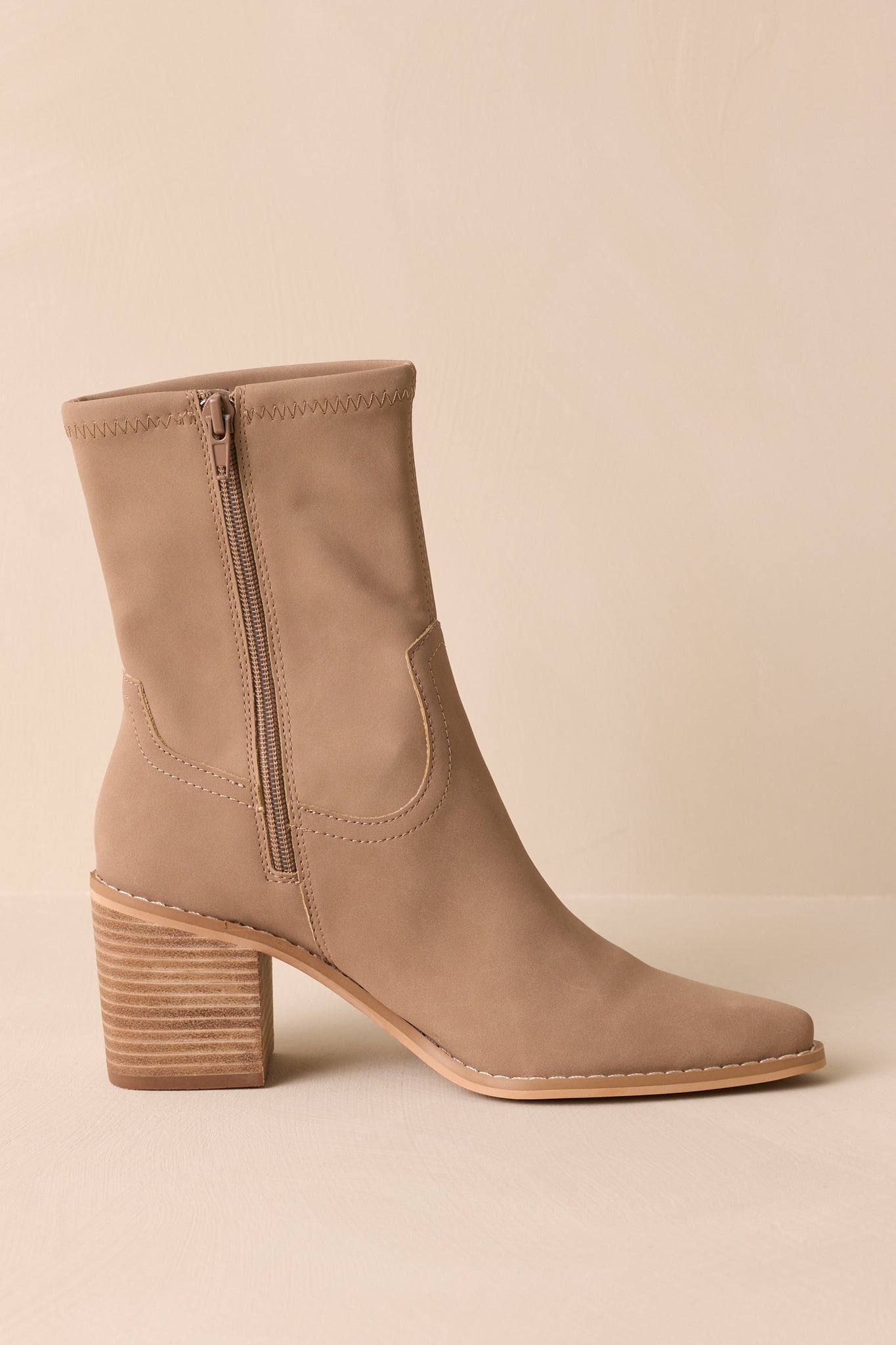 Stride In Style Taupe Ankle Boots