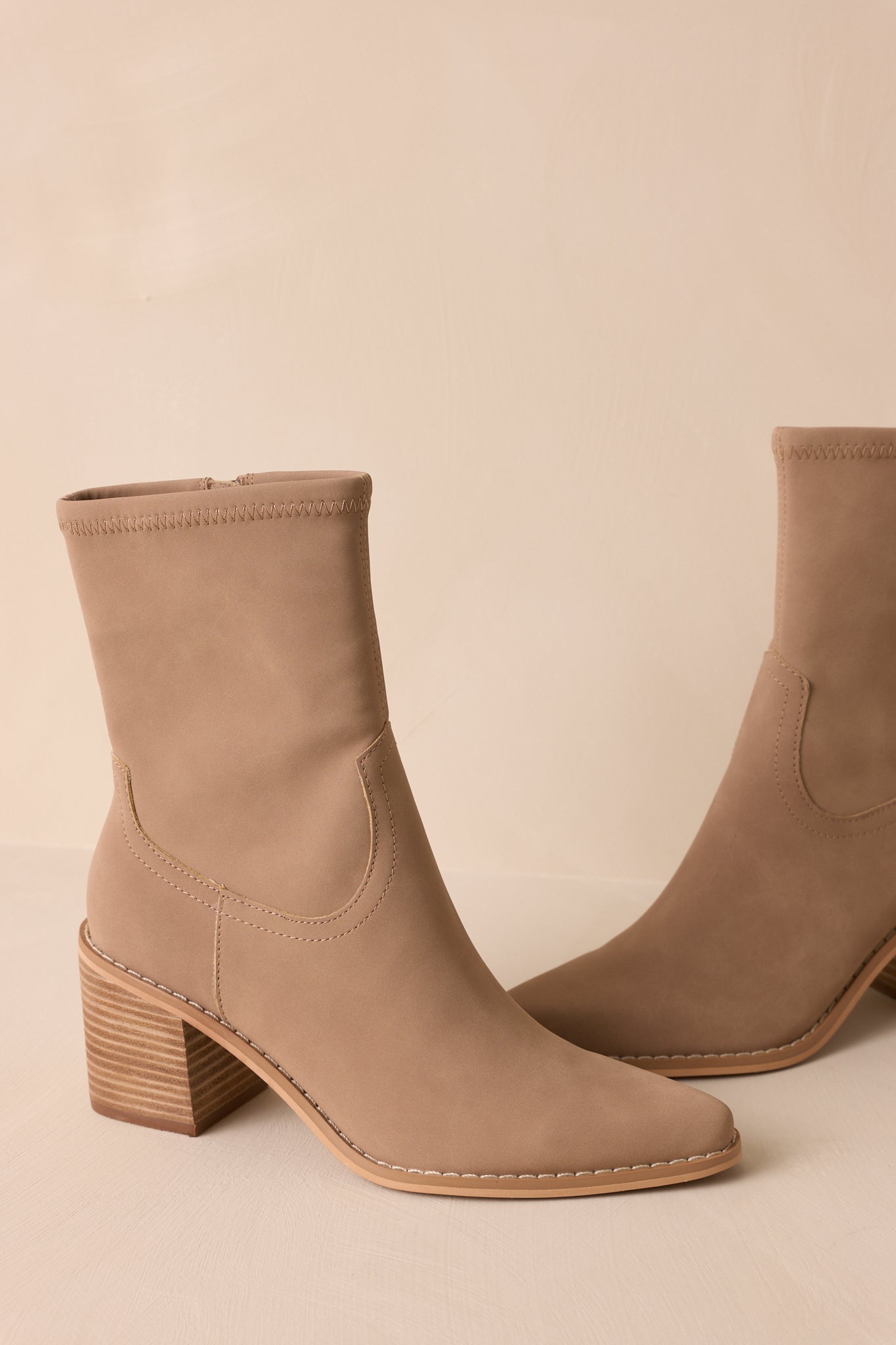 Stride In Style Taupe Ankle Boots