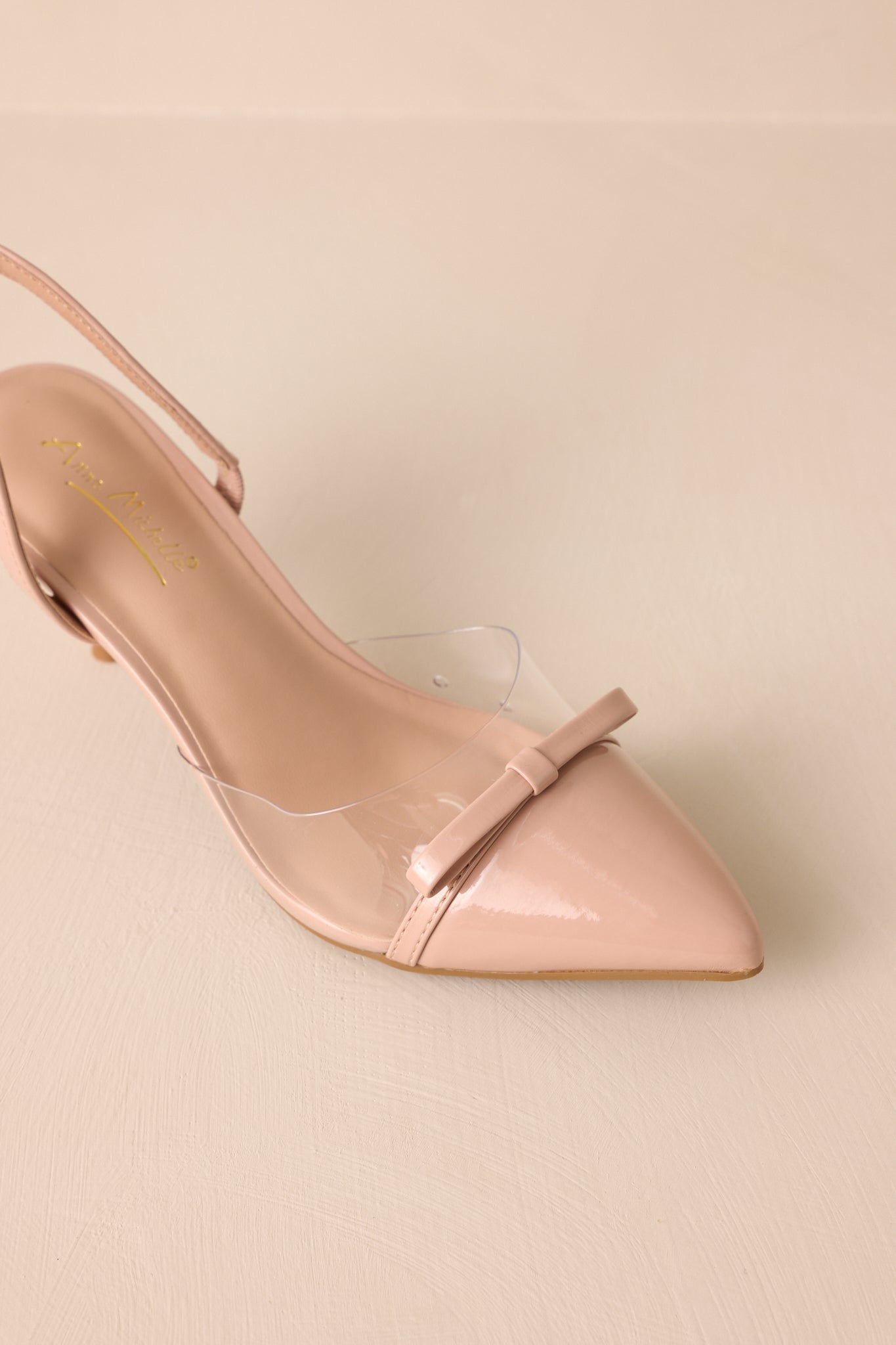 Elegant Lift Beige Slingback Kitten Heels