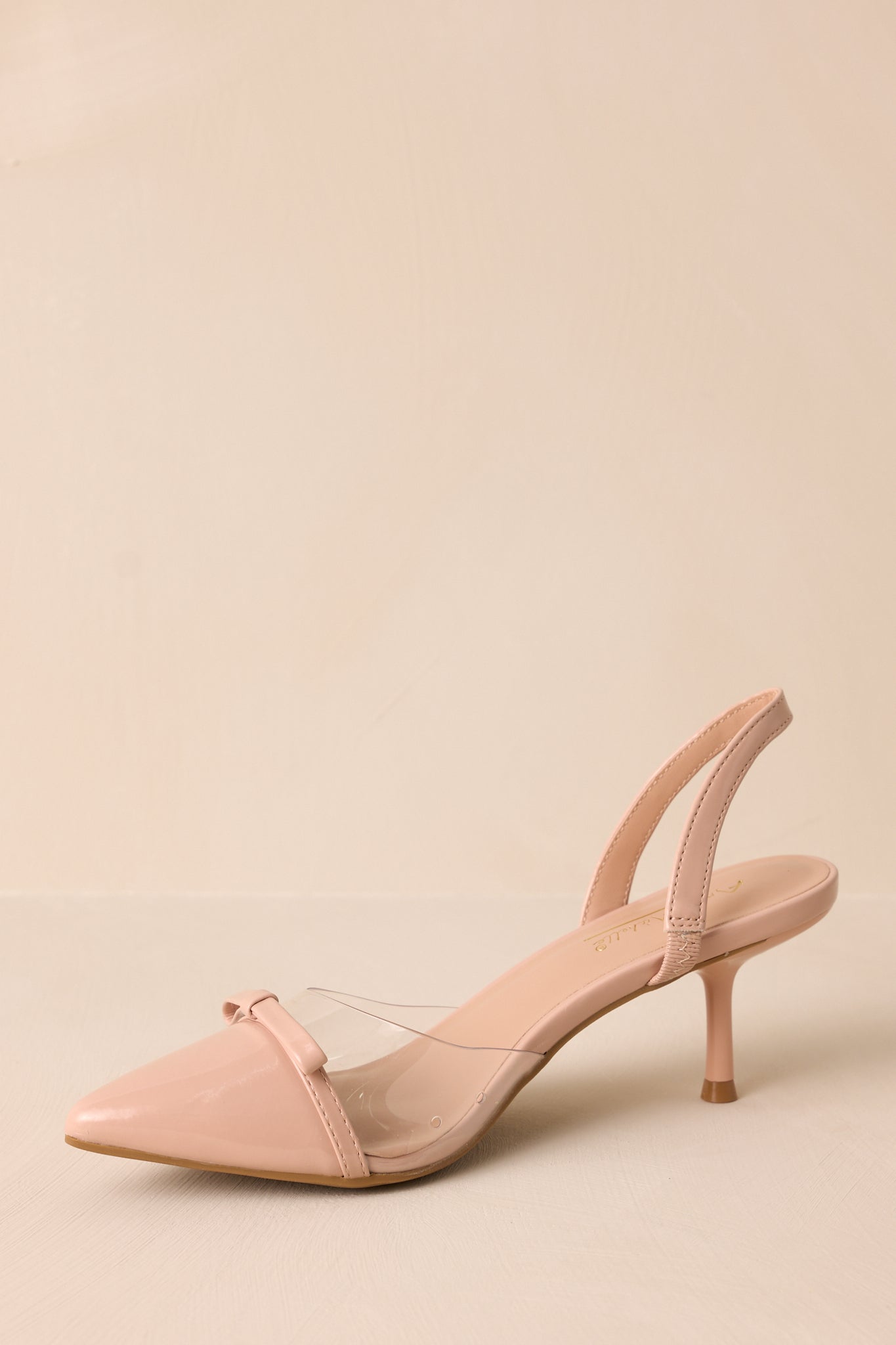 Elegant Lift Beige Slingback Kitten Heels