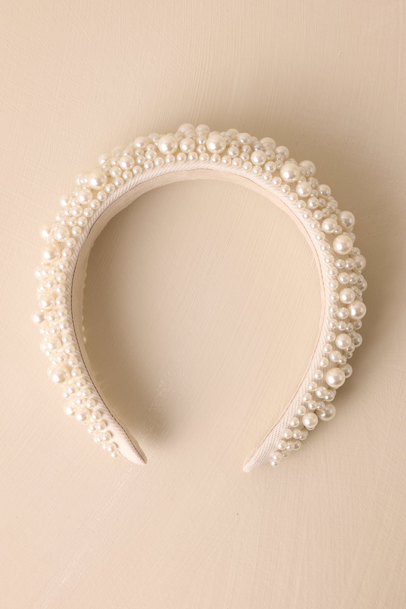 Lustrous Beauty White Pearl Headband