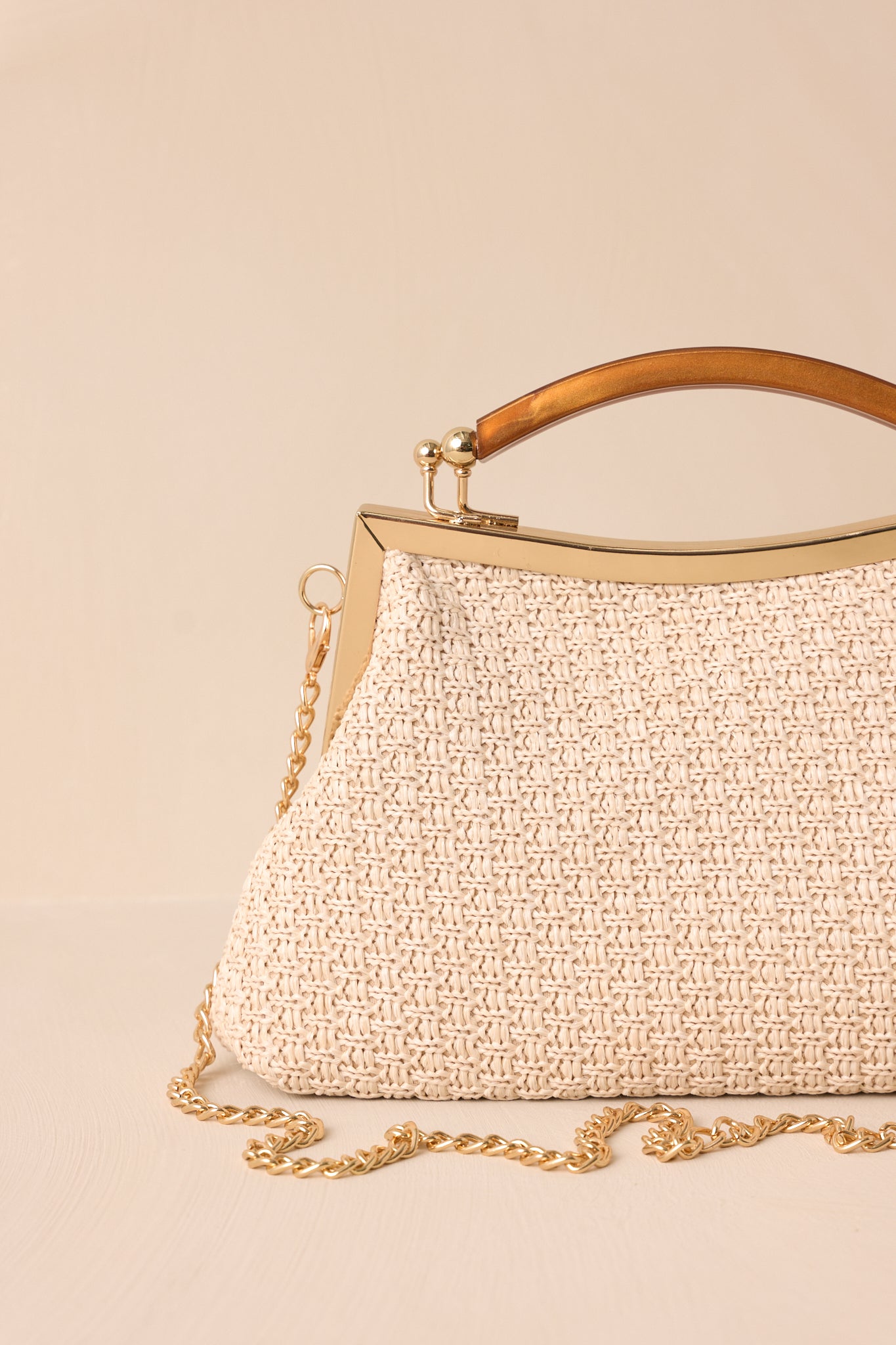 Talk Of The Town Natural Woven Handbag